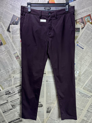Express® Waist: 34" | Burgundy | Super Skinny Fit Chino Pants | Cotton - Poly - Spandex | 1449 - Genuine Maal