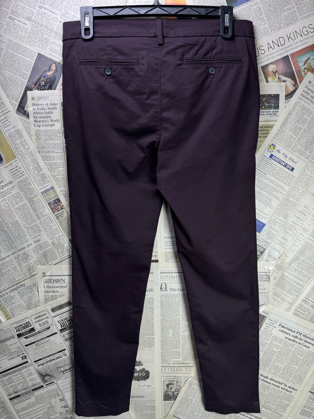 Express® Waist: 34" | Burgundy | Super Skinny Fit Chino Pants | Cotton - Poly - Spandex | 1449 - Genuine Maal