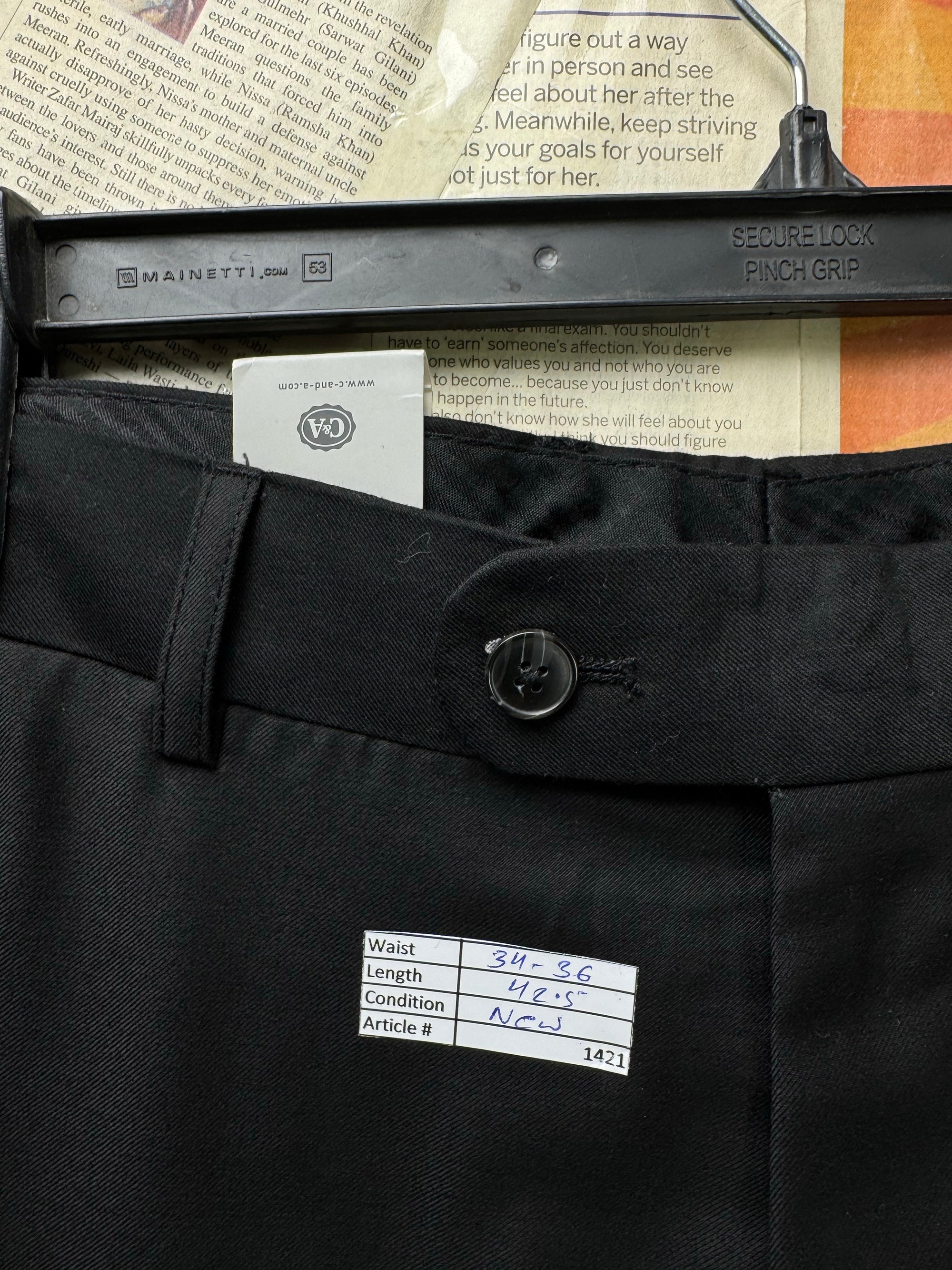 Angelo Litrico® Waist: 34" to 36" | Black | Dress Pants | Poly - Viscose | 1421 - Genuine Maal