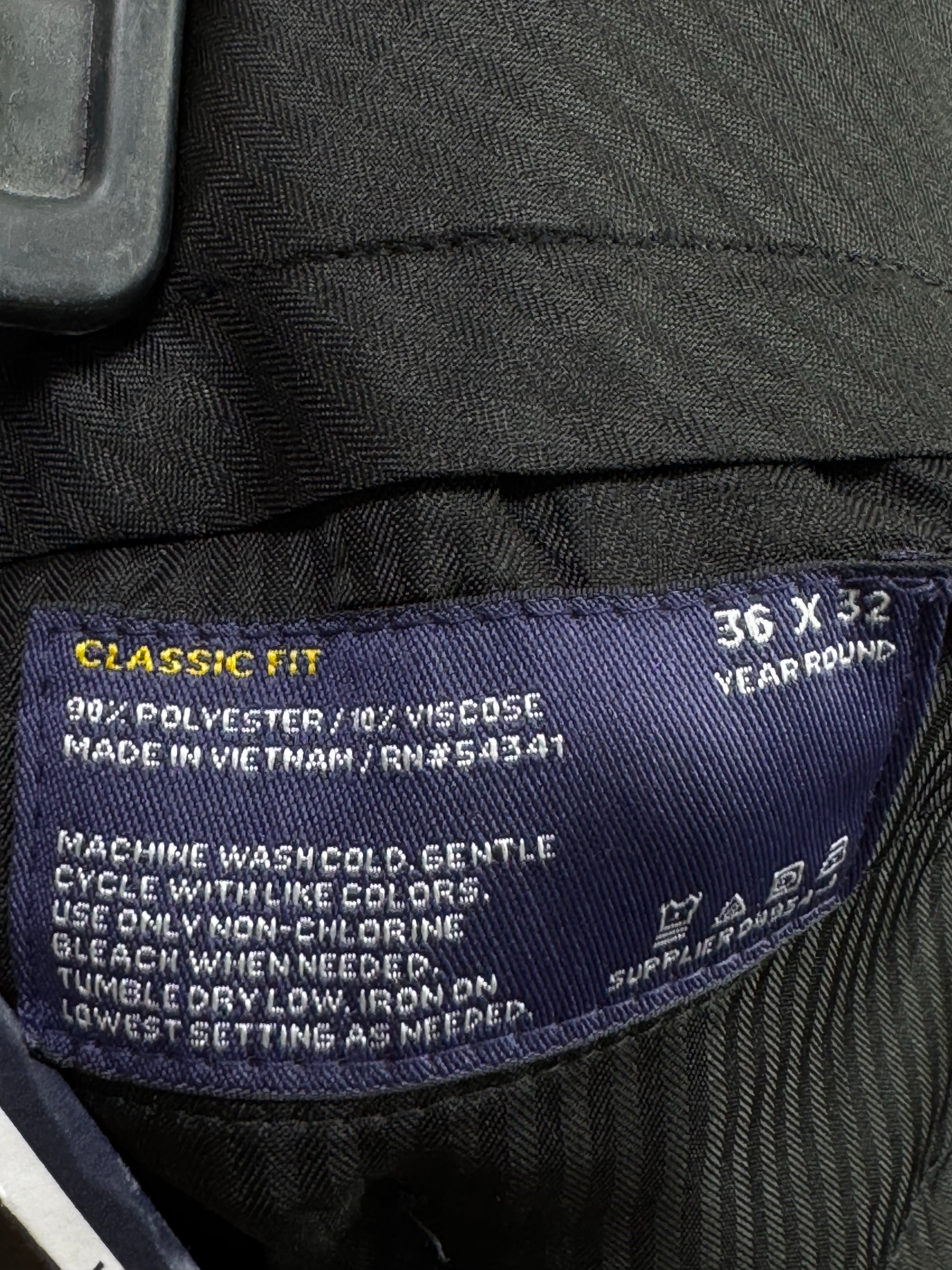 Stafford's® Waist: 36" | Grey Plaid | Classic Fit Dress Pants | Poly - Viscose | 1434 - Genuine Maal