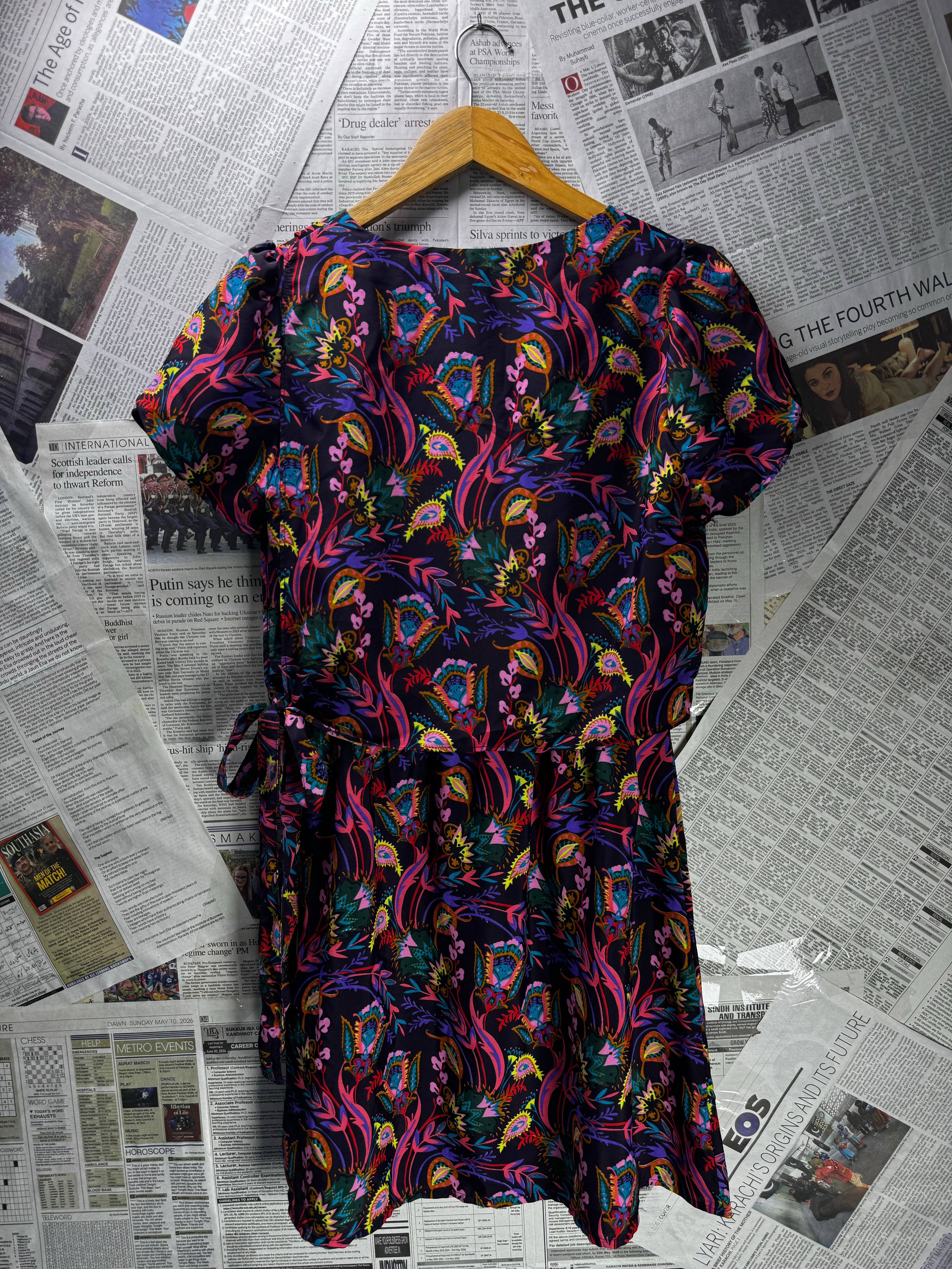 South® Small | Bust: 17.5" | Ornamental Folk Print | Mini Dress | B3 - 5431 - Genuine Maal