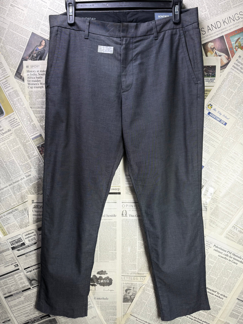 Bonobos® Waist: 34" to 36" | Dark Grey | Semi Formal Pants | Cotton - Elastane | 1430 - Genuine Maal