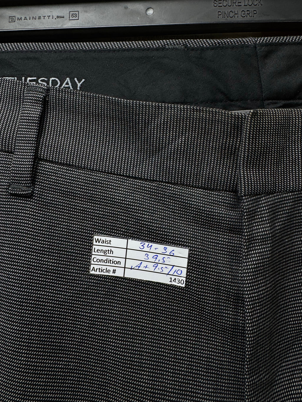 Bonobos® Waist: 34" to 36" | Dark Grey | Semi Formal Pants | Cotton - Elastane | 1430 - Genuine Maal