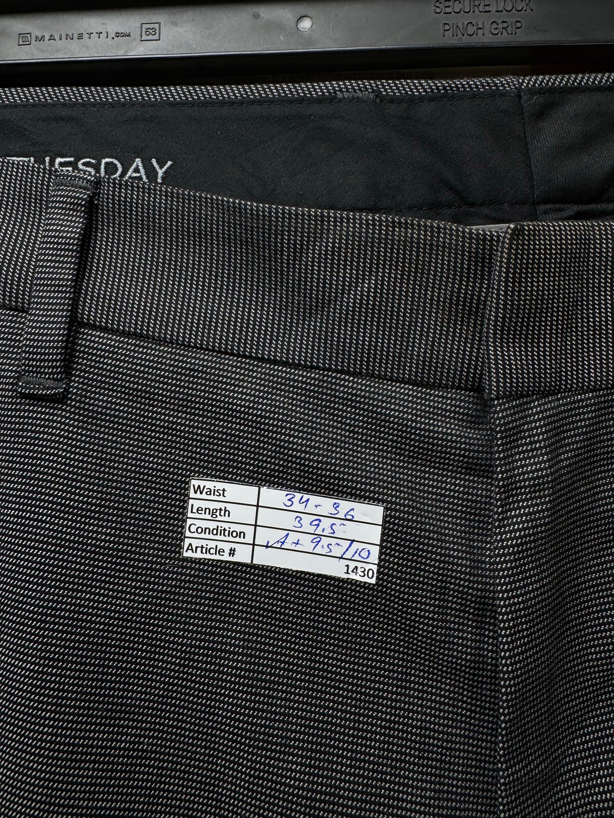 Bonobos® Waist: 34" to 36" | Dark Grey | Semi Formal Pants | Cotton - Elastane | 1430 - Genuine Maal