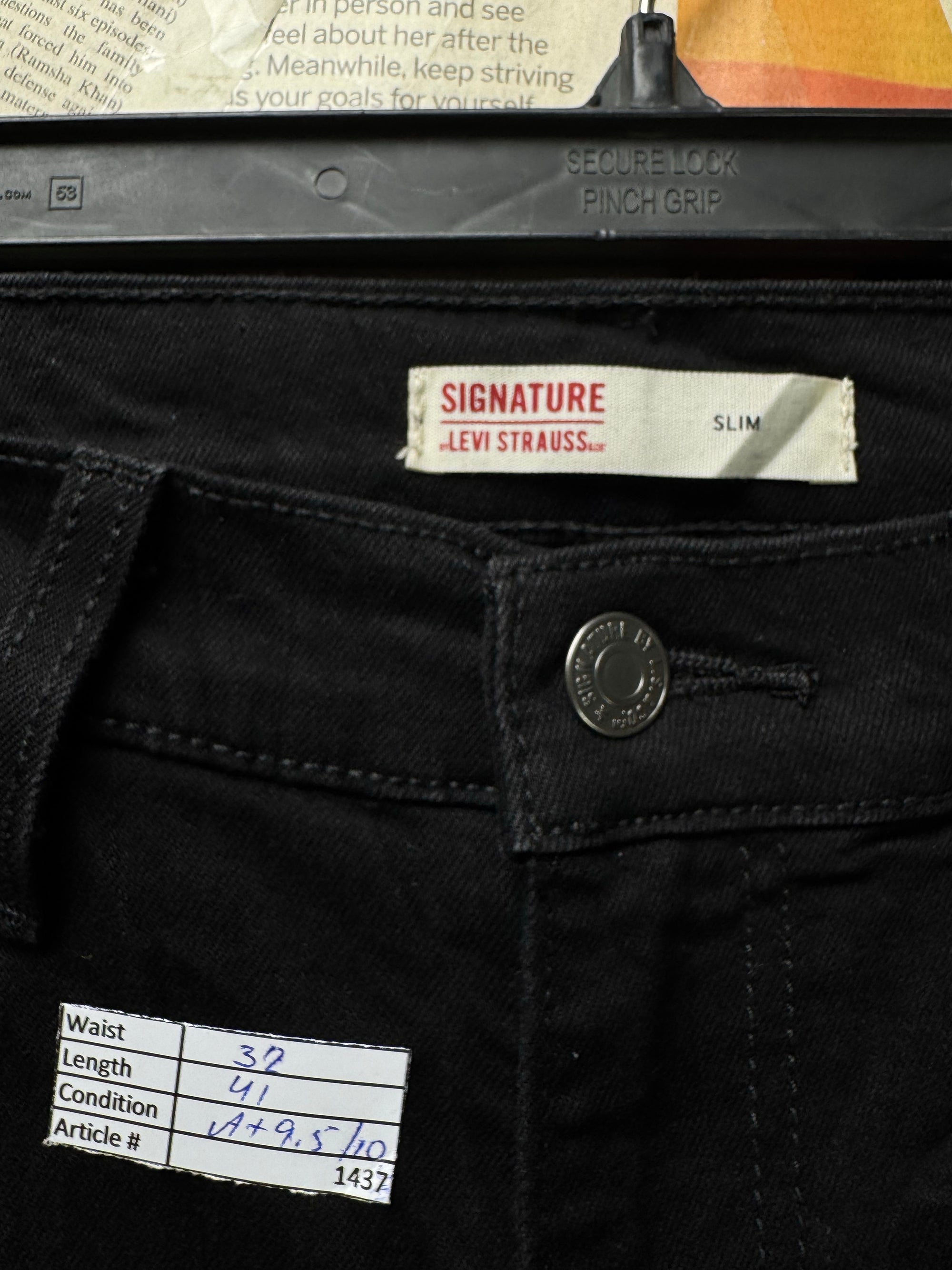 L*vi's® Waist: 32" | Black | Slim Fit Denim Pants | Cotton - Poly - Elastane | 1437 - Genuine Maal