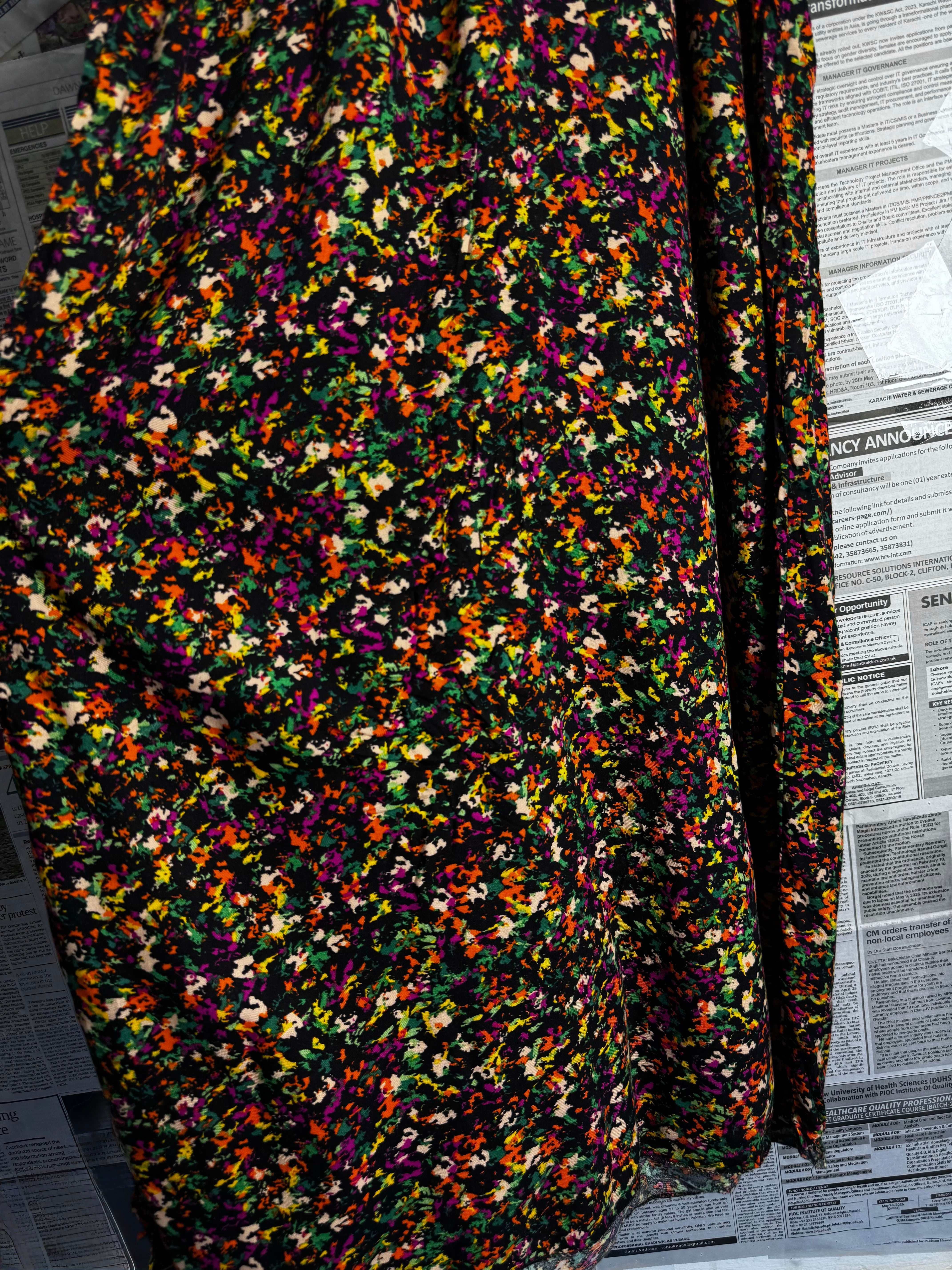 ® XL | Bust: 22" | Multicolored Speckled Print | Maxi Dress | B3 - 5401 - Genuine Maal