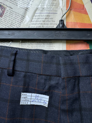 Villain® Waist: 36" | Blue Plaid | Dress Pants | Poly - Viscose | 1447 - Genuine Maal