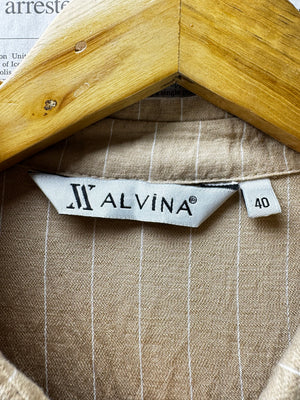 Alvina® Medium | Bust: 19.5" | Pinstripe | Midi Dress | B3 - 4998 - Genuine Maal