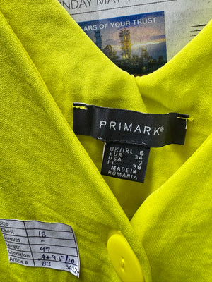 Primark® Small | Bust: 18" | Solid Neon Lime | Midi Dress | B3 - 5412 - Genuine Maal