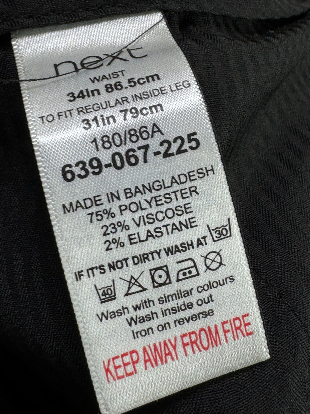 Next® Waist: 34" | Back | Slim Fit Dress Pants | Poly - Viscose - Elastane | 1442 - Genuine Maal