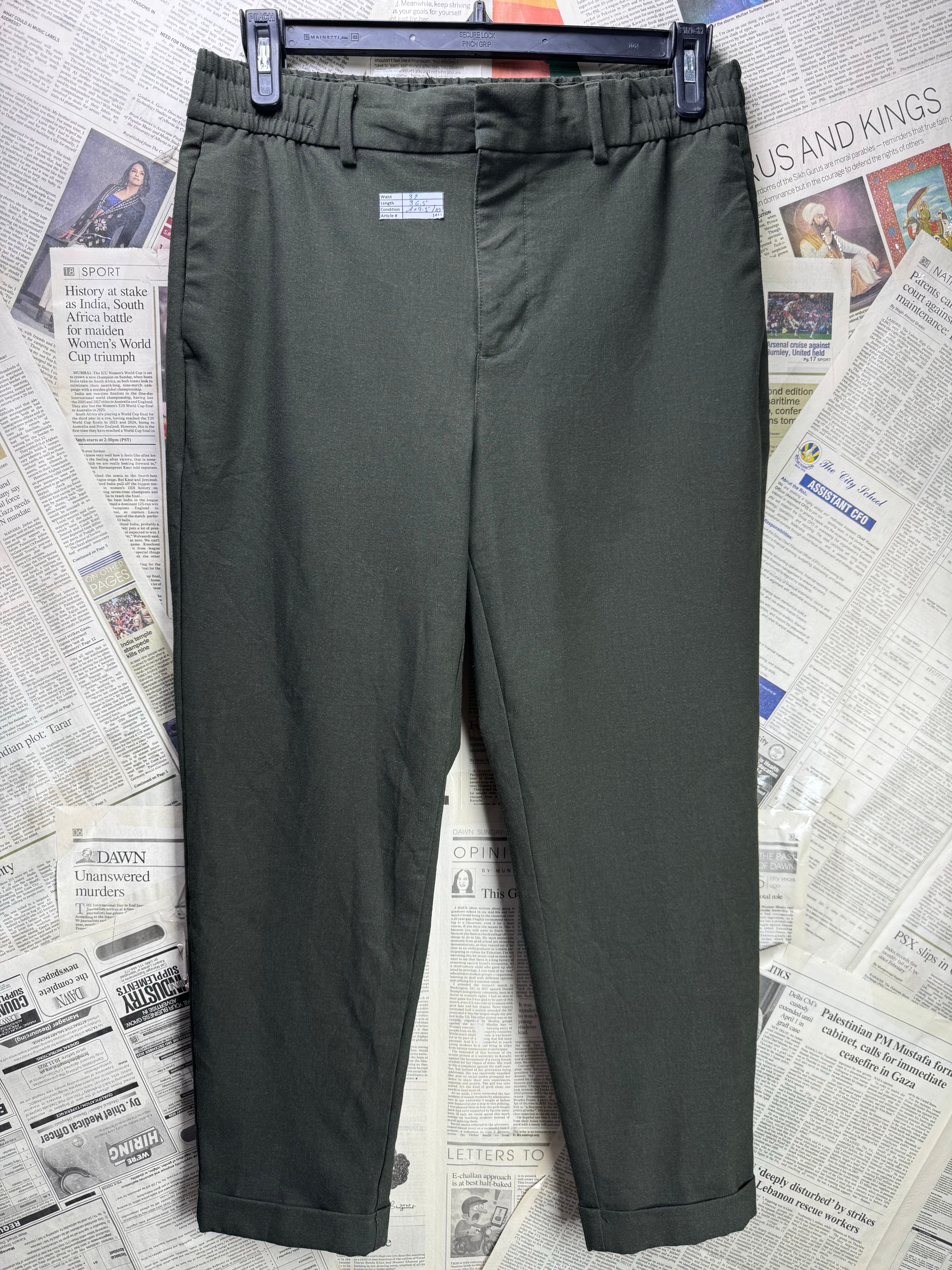 Banana Rep*blic® Waist: 32" | Tappered Fit Casual Trousers | Poly - Visc - Elastane | 1444 - Genuine Maal