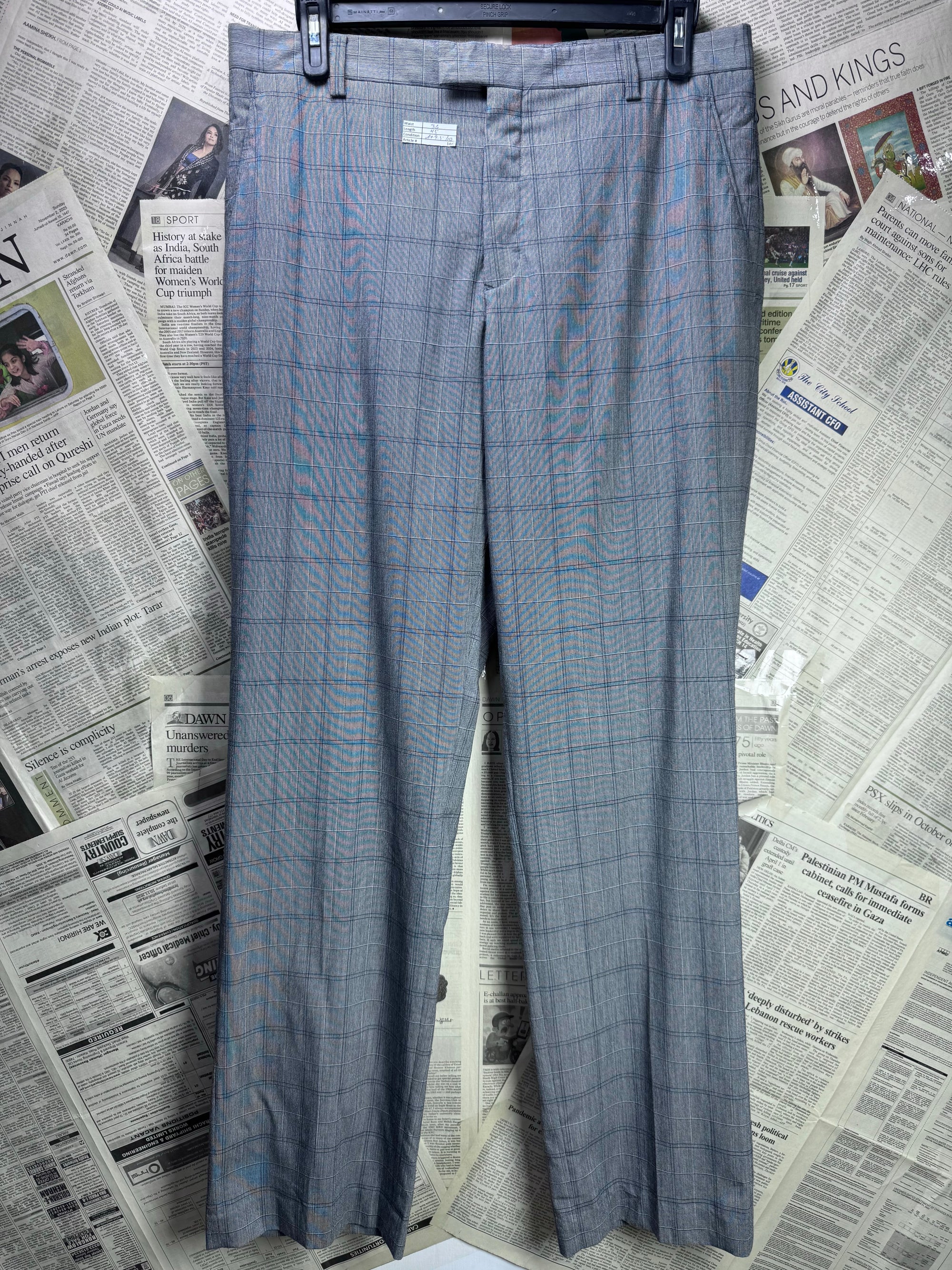 Tiger Woods® Waist: 36" | Grey Plaid | Golf Pants | Poly - Rayon - Spandex | 1441 - Genuine Maal