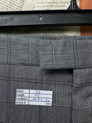 Tiger Woods® Waist: 36" | Grey Plaid | Golf Pants | Poly - Rayon - Spandex | 1441 - Genuine Maal