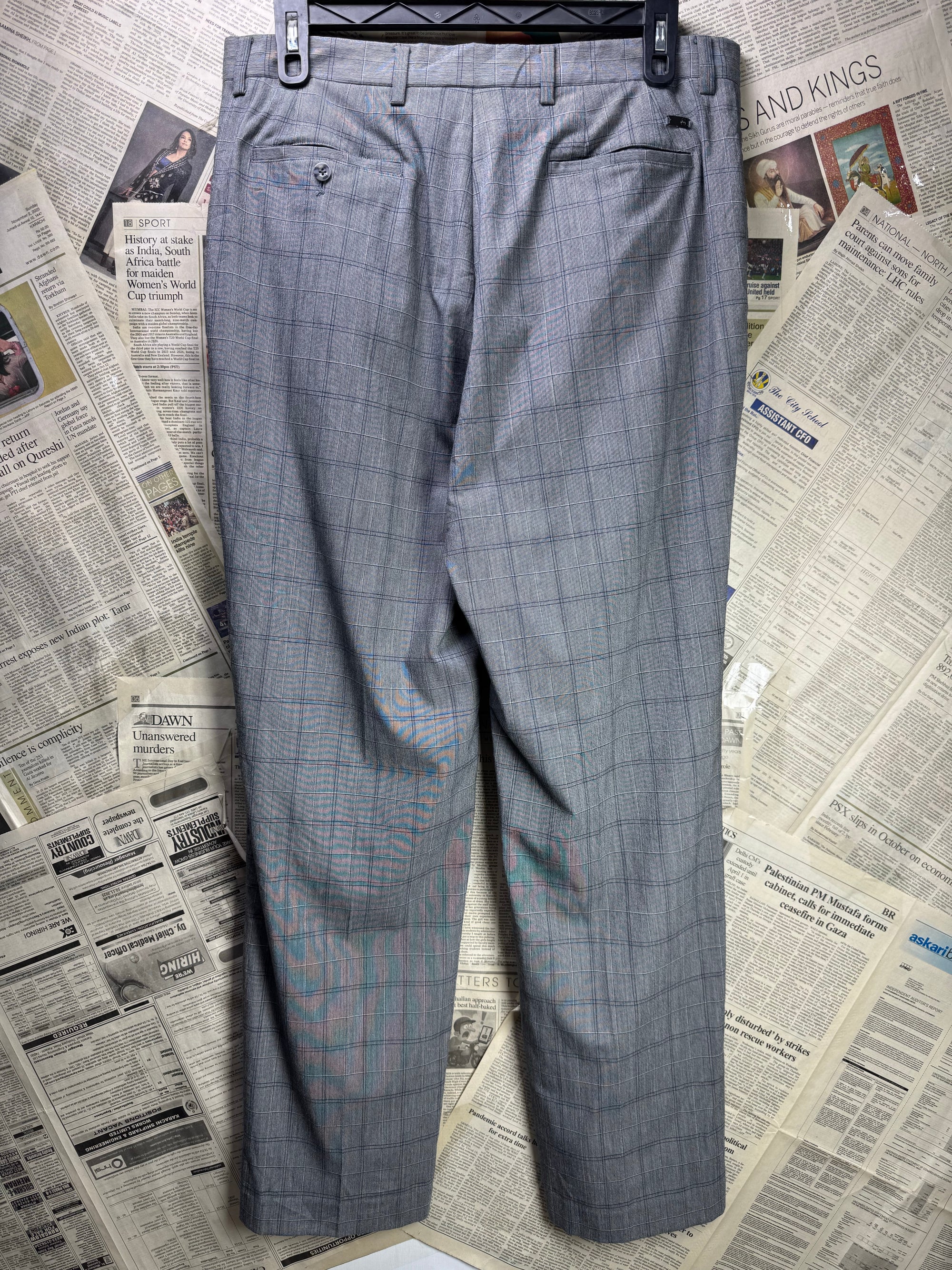 Tiger Woods® Waist: 36" | Grey Plaid | Golf Pants | Poly - Rayon - Spandex | 1441 - Genuine Maal