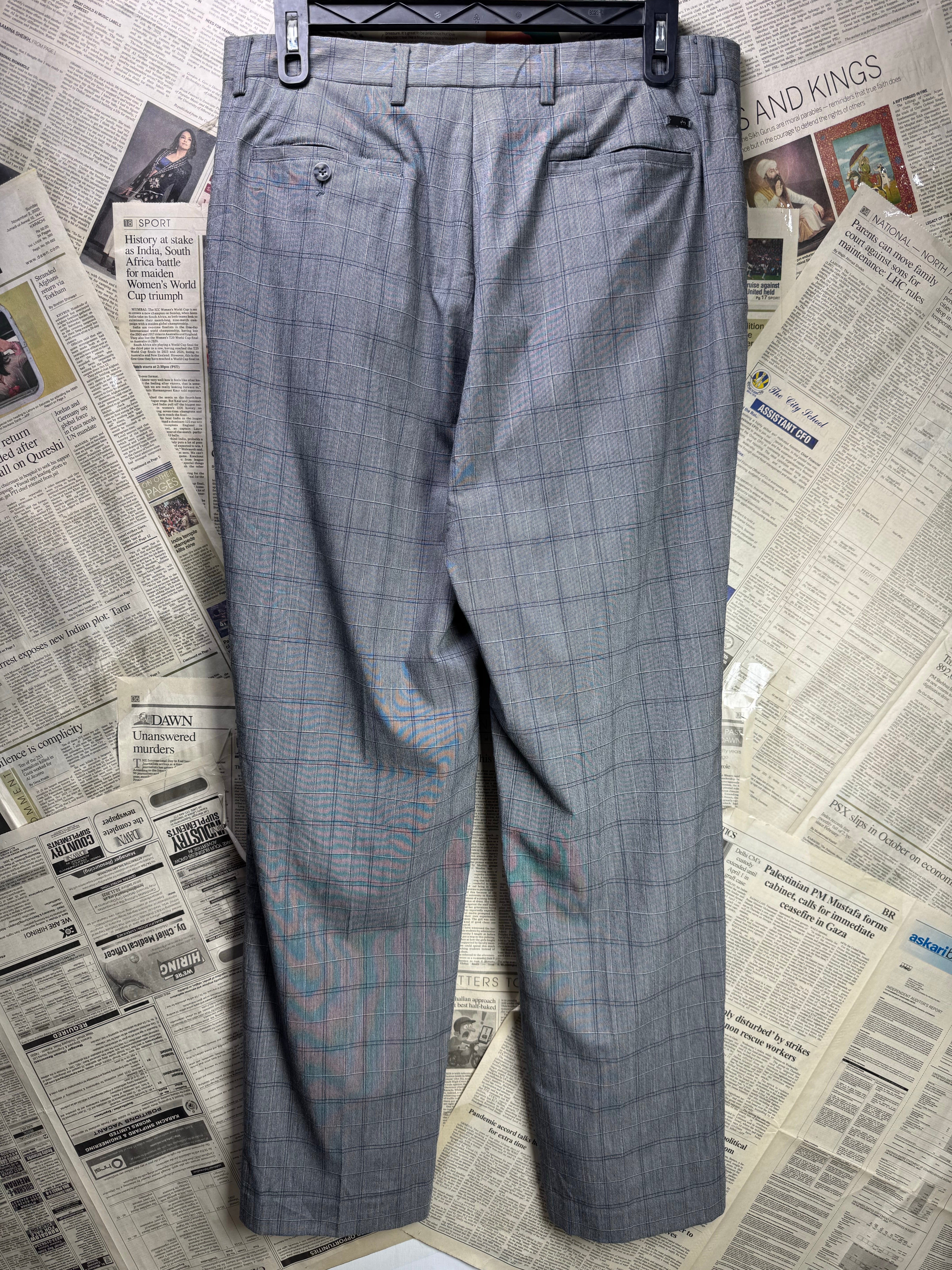 Tiger Woods® Waist: 36" | Grey Plaid | Golf Pants | Poly - Rayon - Spandex | 1441 - Genuine Maal