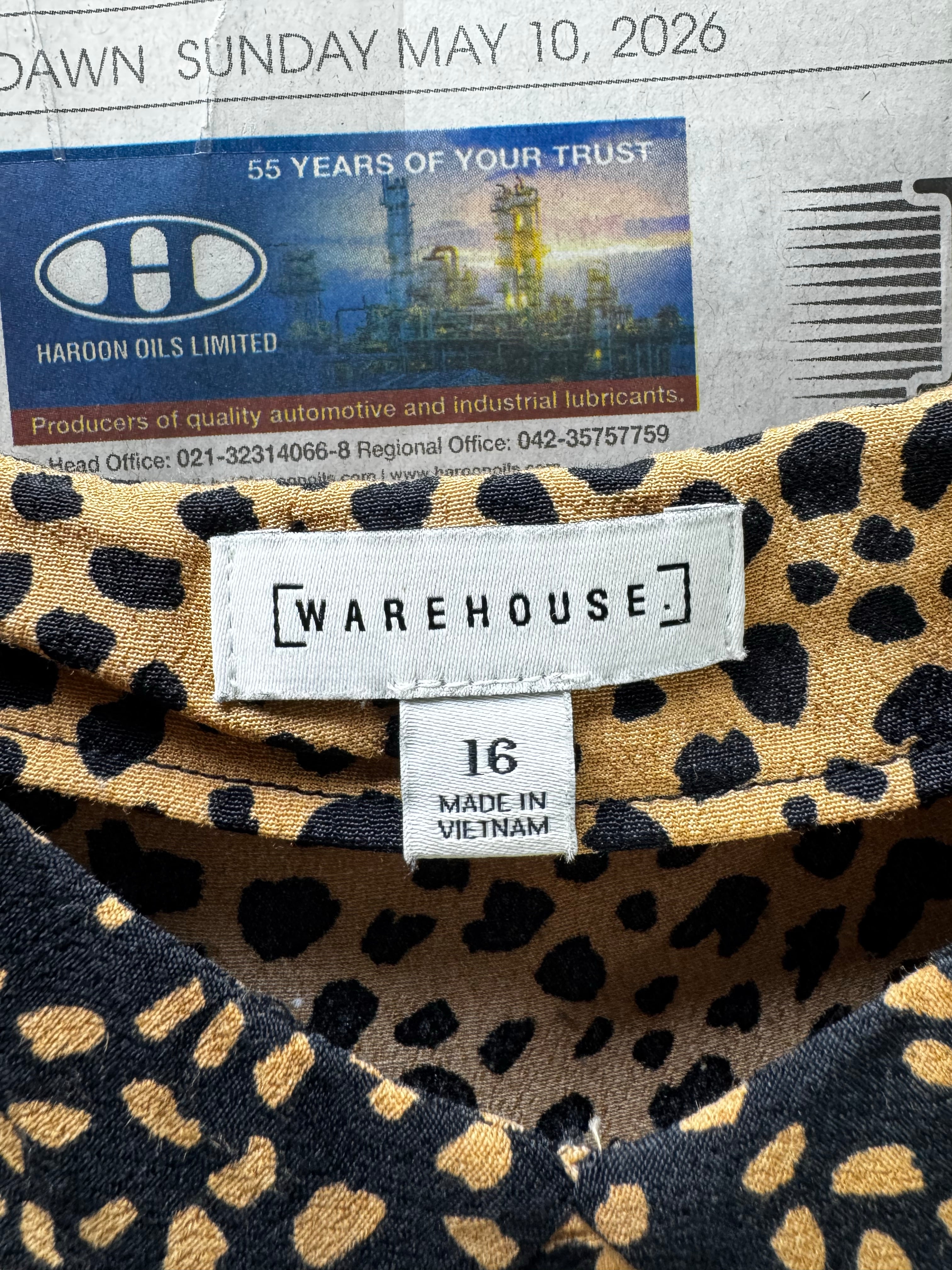 Warehouse® Medium | Bust: 19" | Leopard | Maxi Dress | B3 - 5004 - Genuine Maal