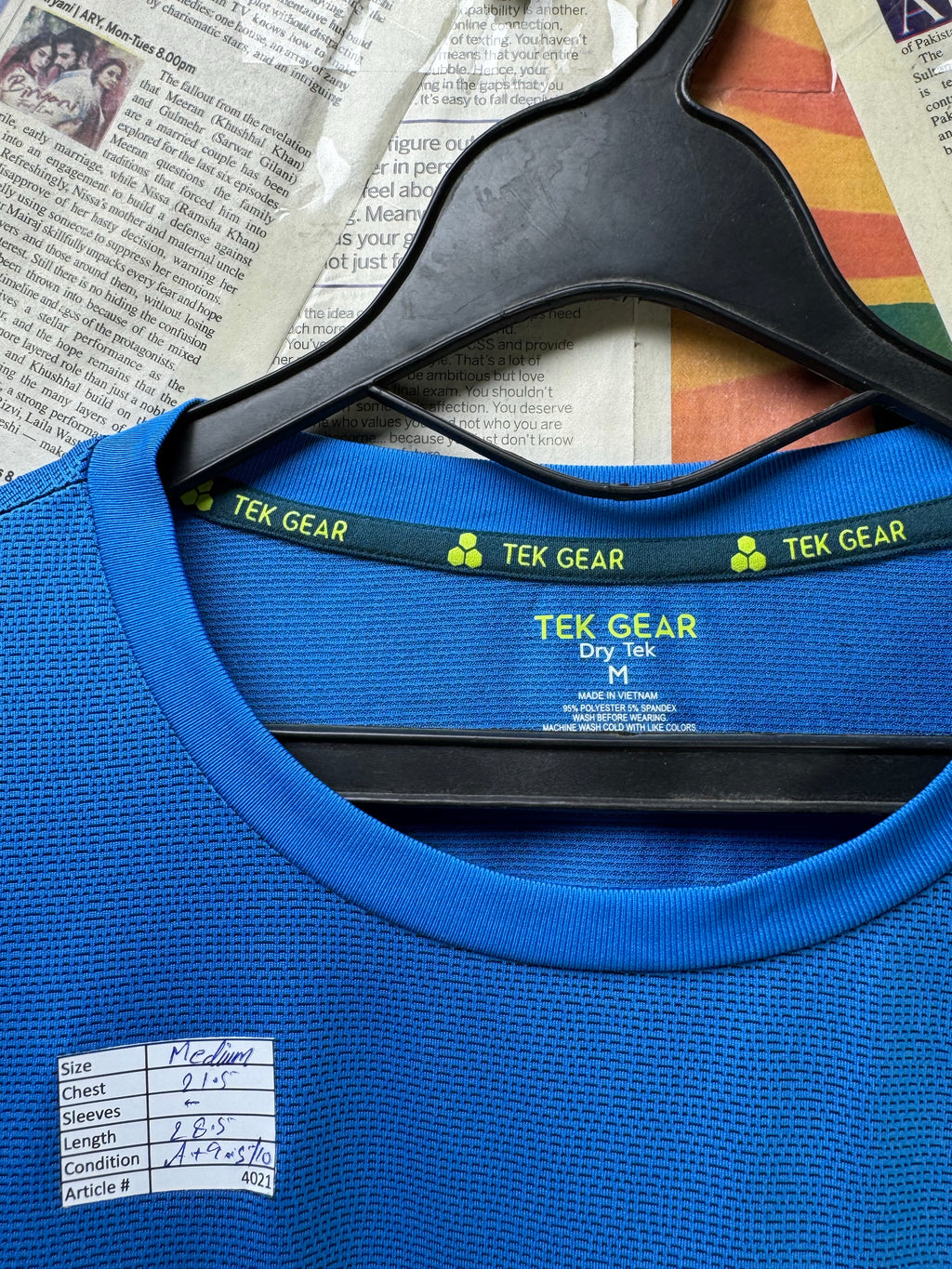 Tek Gear® Medium | Chest: 21.5" | Royal Blue | Gym T-Shirt | Poly - Spandex | 4021 - Genuine Maal