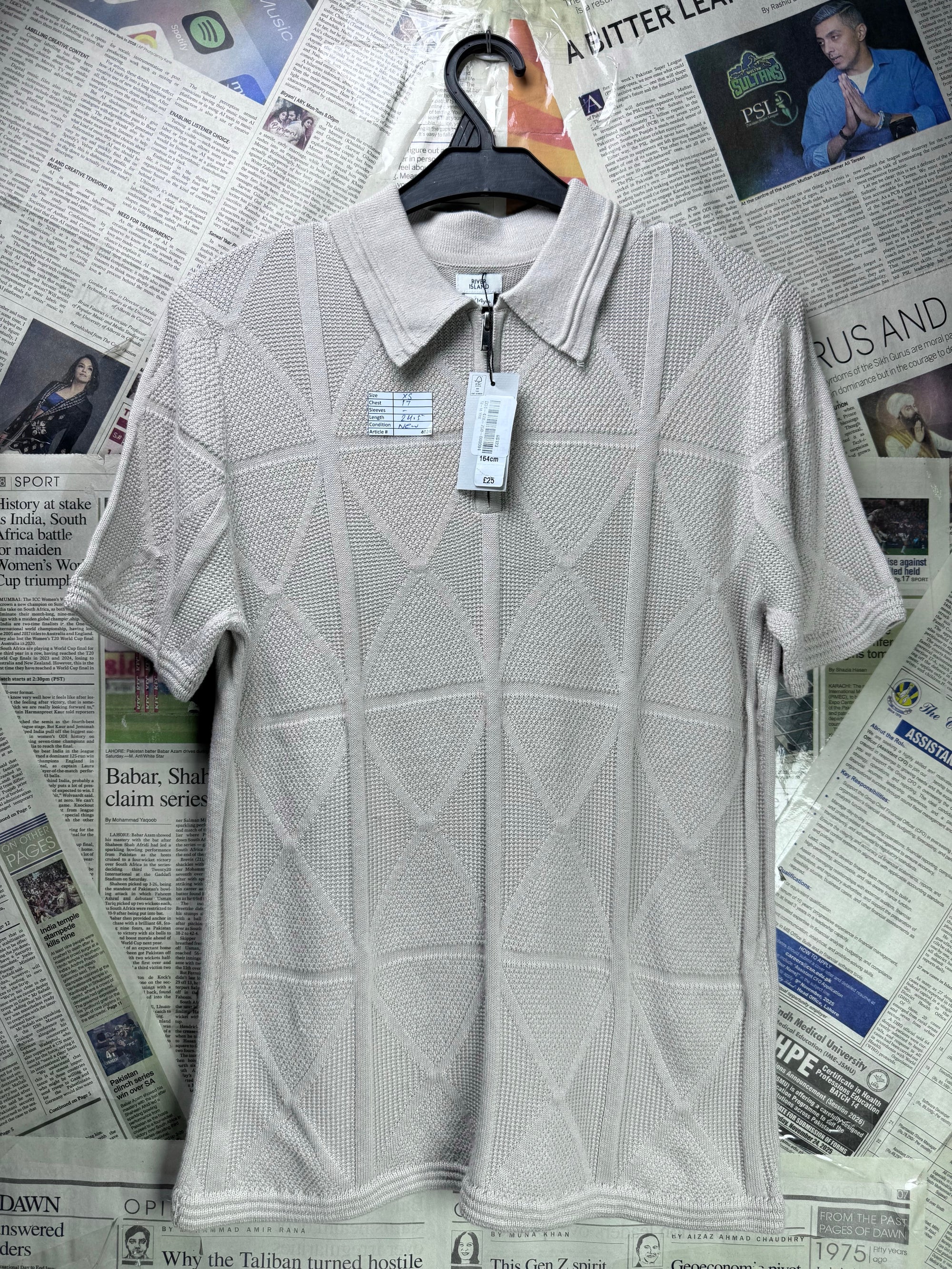 Kids - River Island® XS | Chest: 17" | Beige | Polo | Cotton - Acrylic | 4024 - Genuine Maal