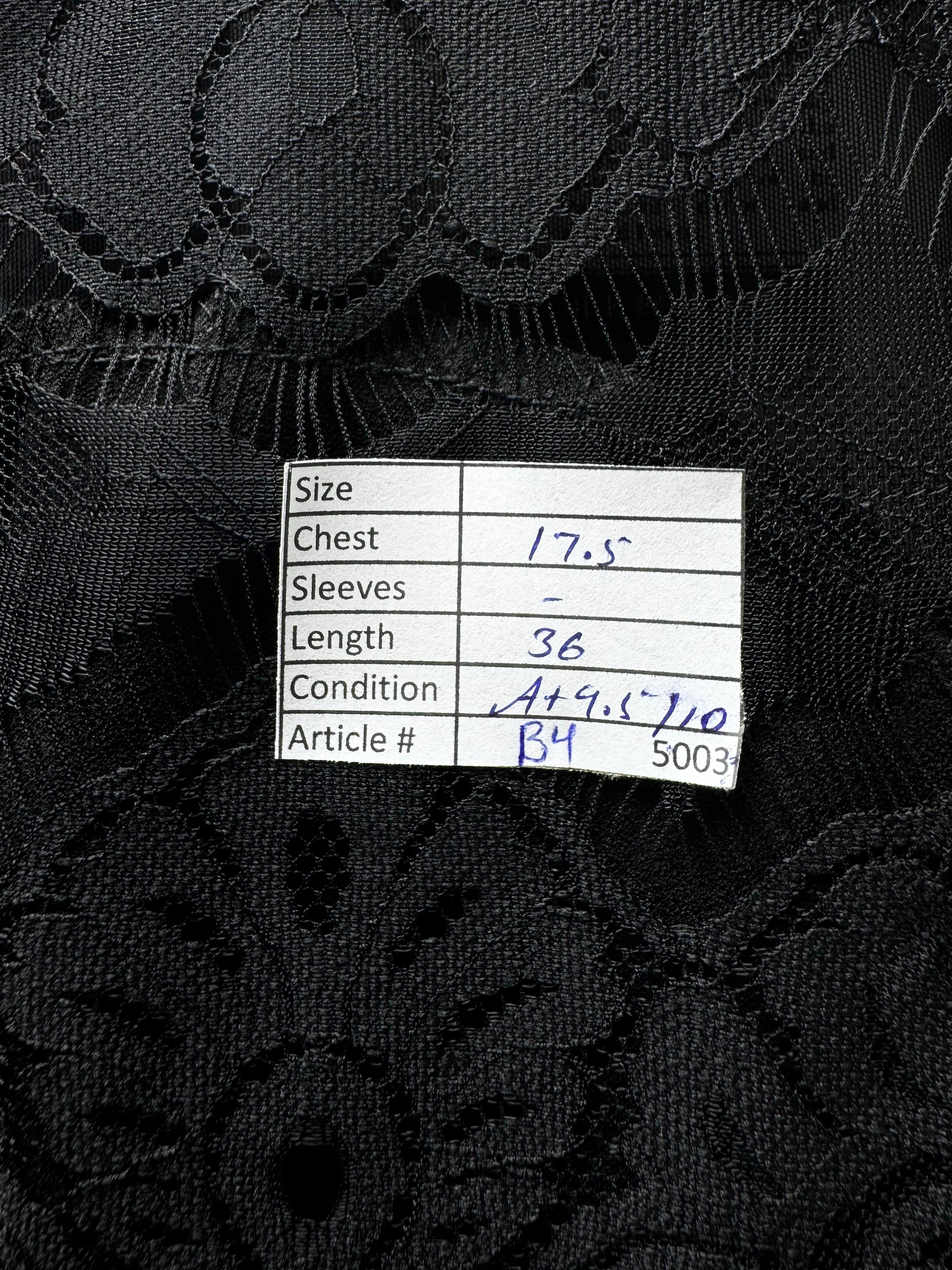 Max® Small | Bust: 17.5" | Solid Black with Lace Overlay | Mini Dress | B4 - 5003 - Genuine Maal