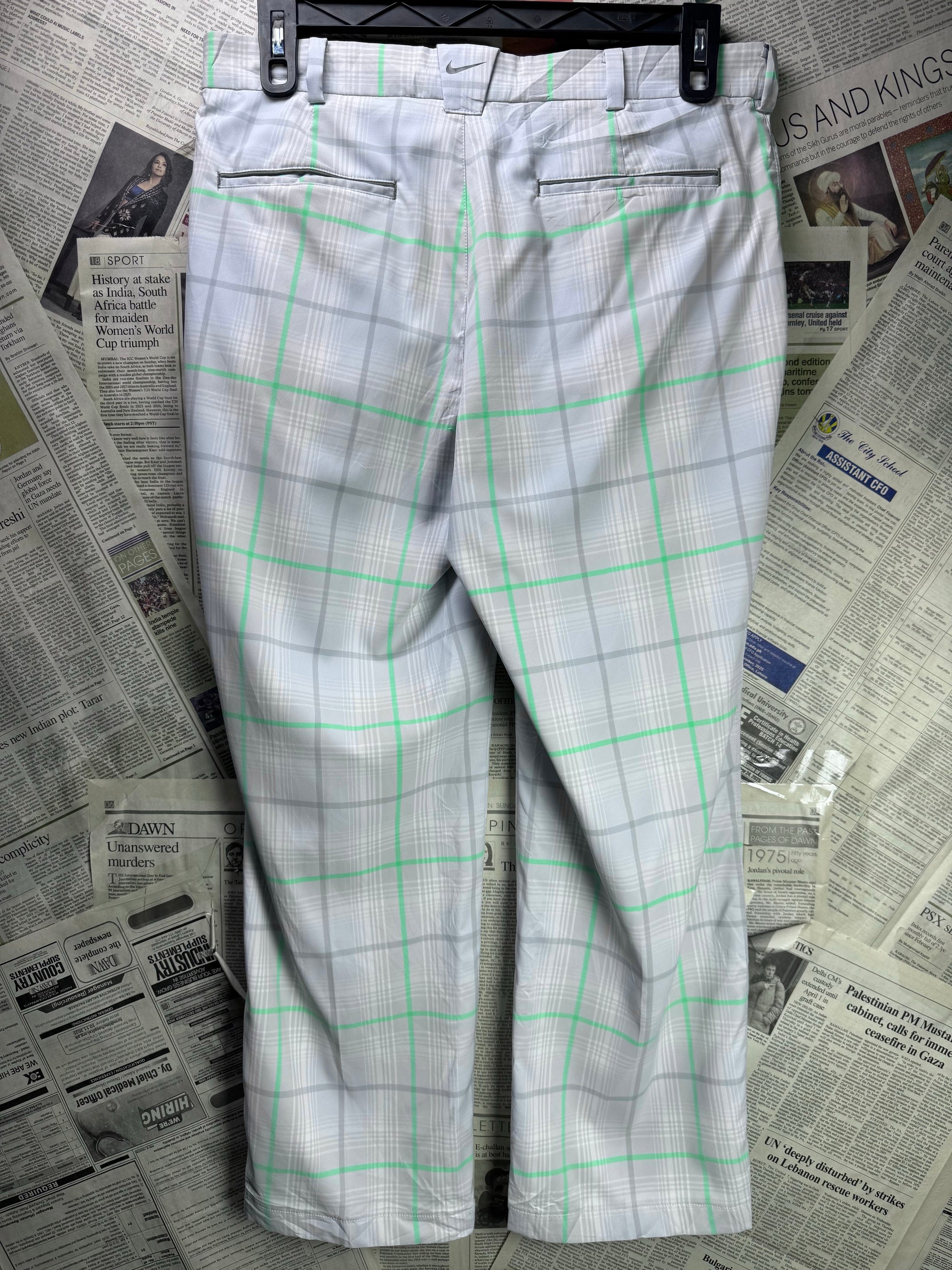 N*ke® Waist: 34" | Grey Plaid | Golf Pants | Poly - Spandex | 1431 - Genuine Maal