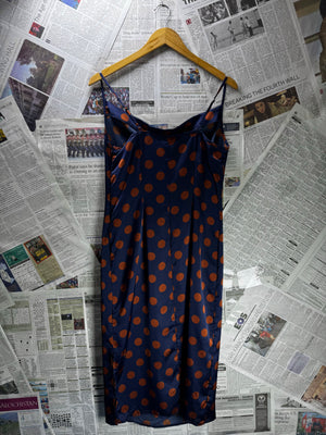 V® Small | Bust: 18" | Large Polka Dot | Midi Dress | B4 - 5432 - Genuine Maal