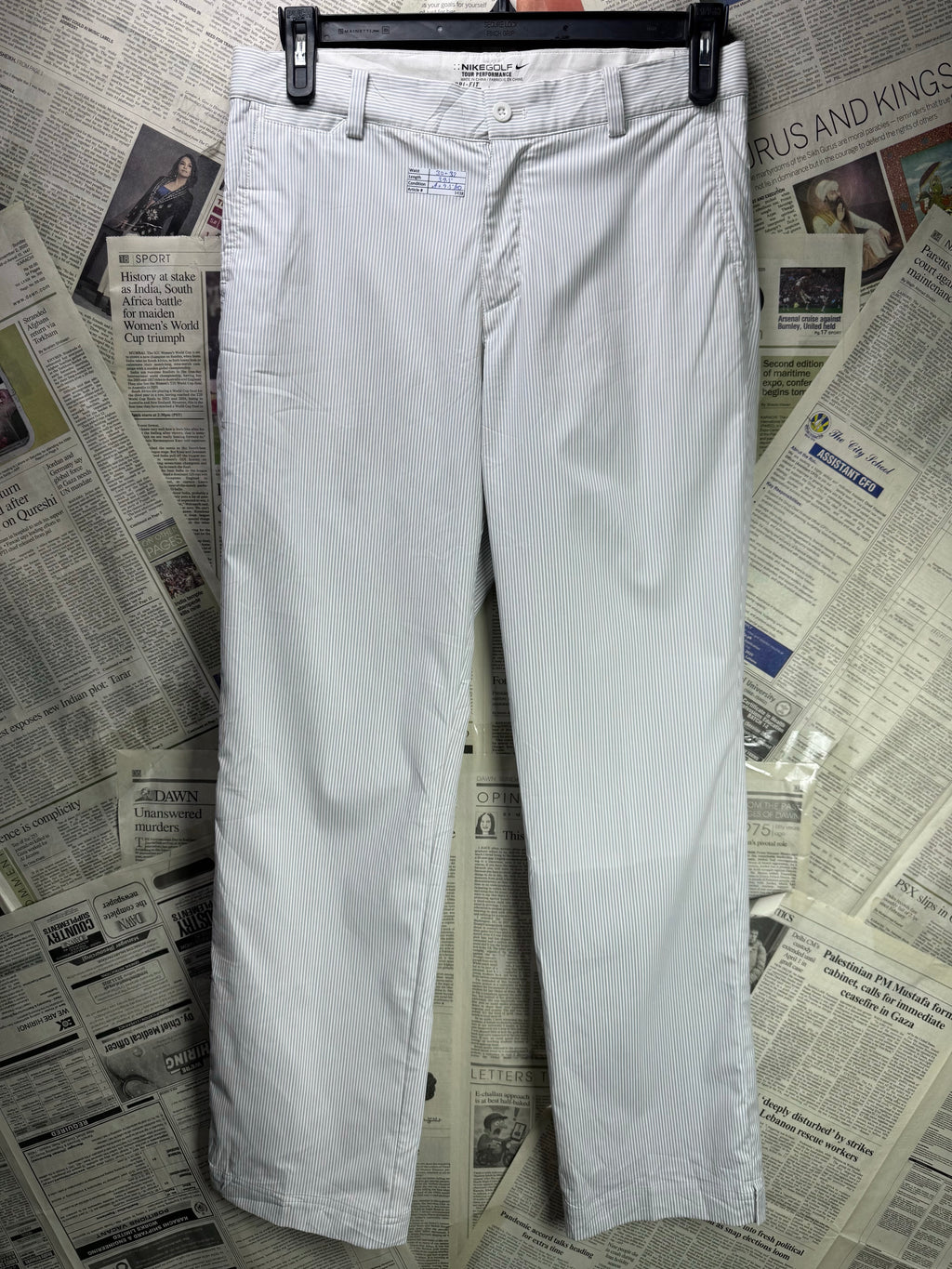 N*ke® Waist: 30" to 32" | Stripe | Golf Pants | Poly - Spandex | 1438 - Genuine Maal