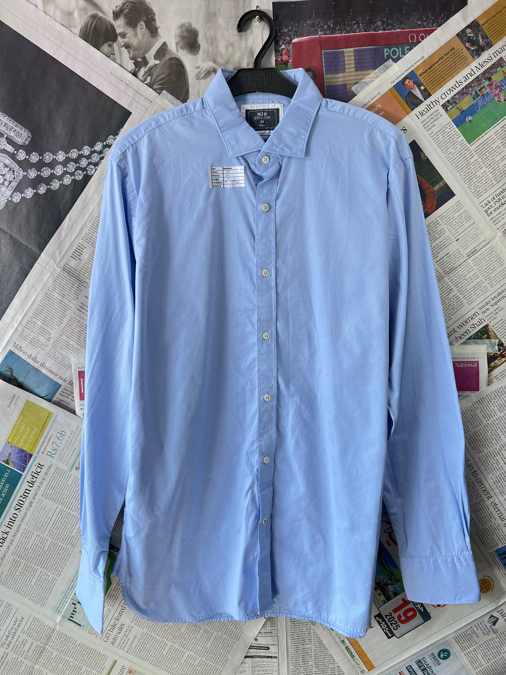 MJB® Medium | Chest: 22" | Light Blue | Shirt | Cotton | 225 - Genuine Maal