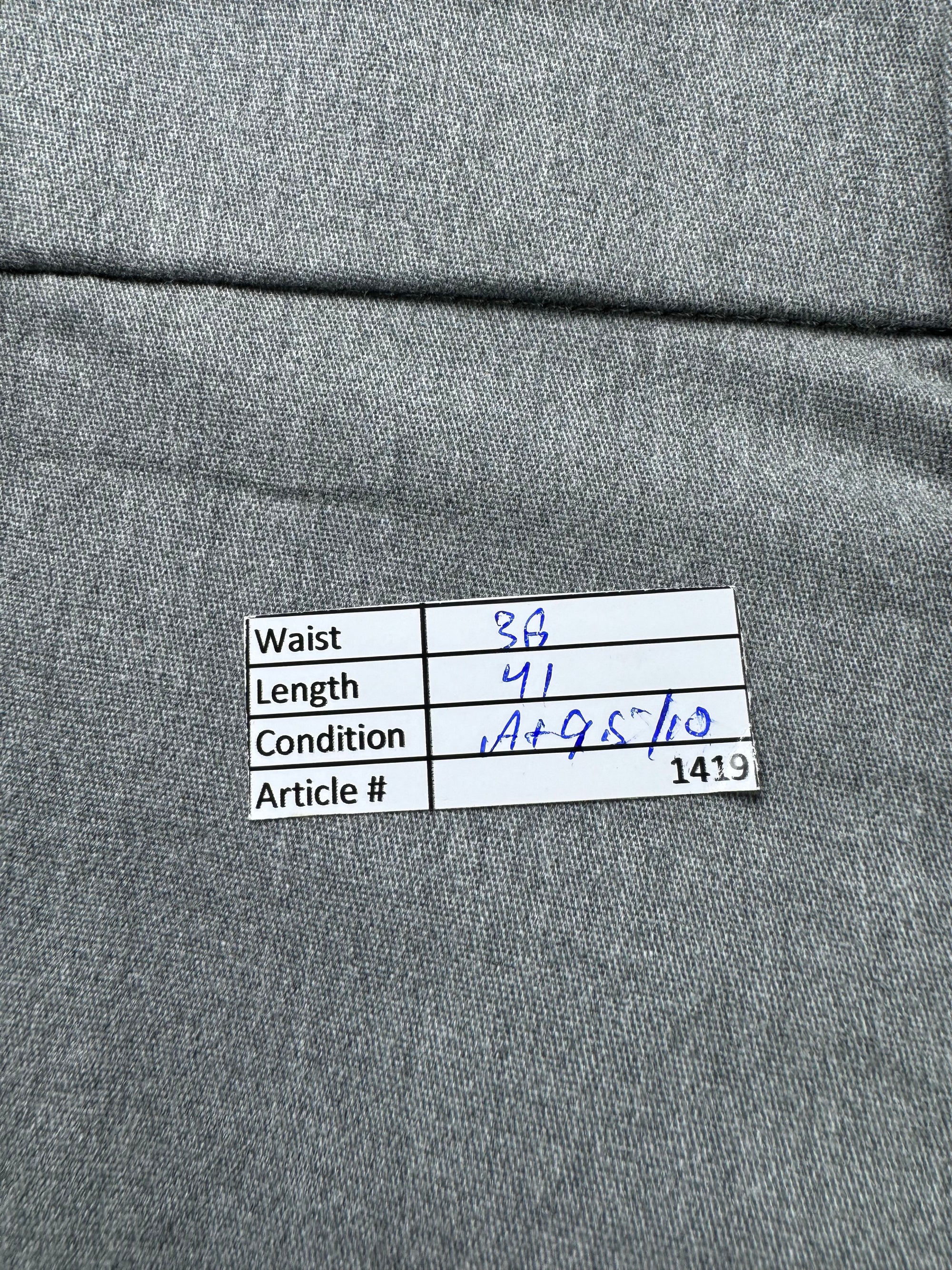 Haggar® Waist: 38" | Grey | Slim Straight Fit Dress Pants | Cotton - Poly - Elastane | 1419 - Genuine Maal