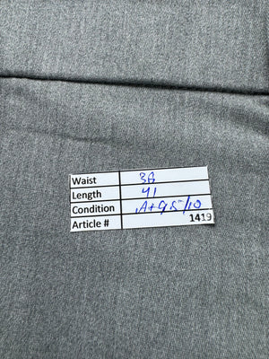 Haggar® Waist: 38" | Grey | Slim Straight Fit Dress Pants | Cotton - Poly - Elastane | 1419 - Genuine Maal