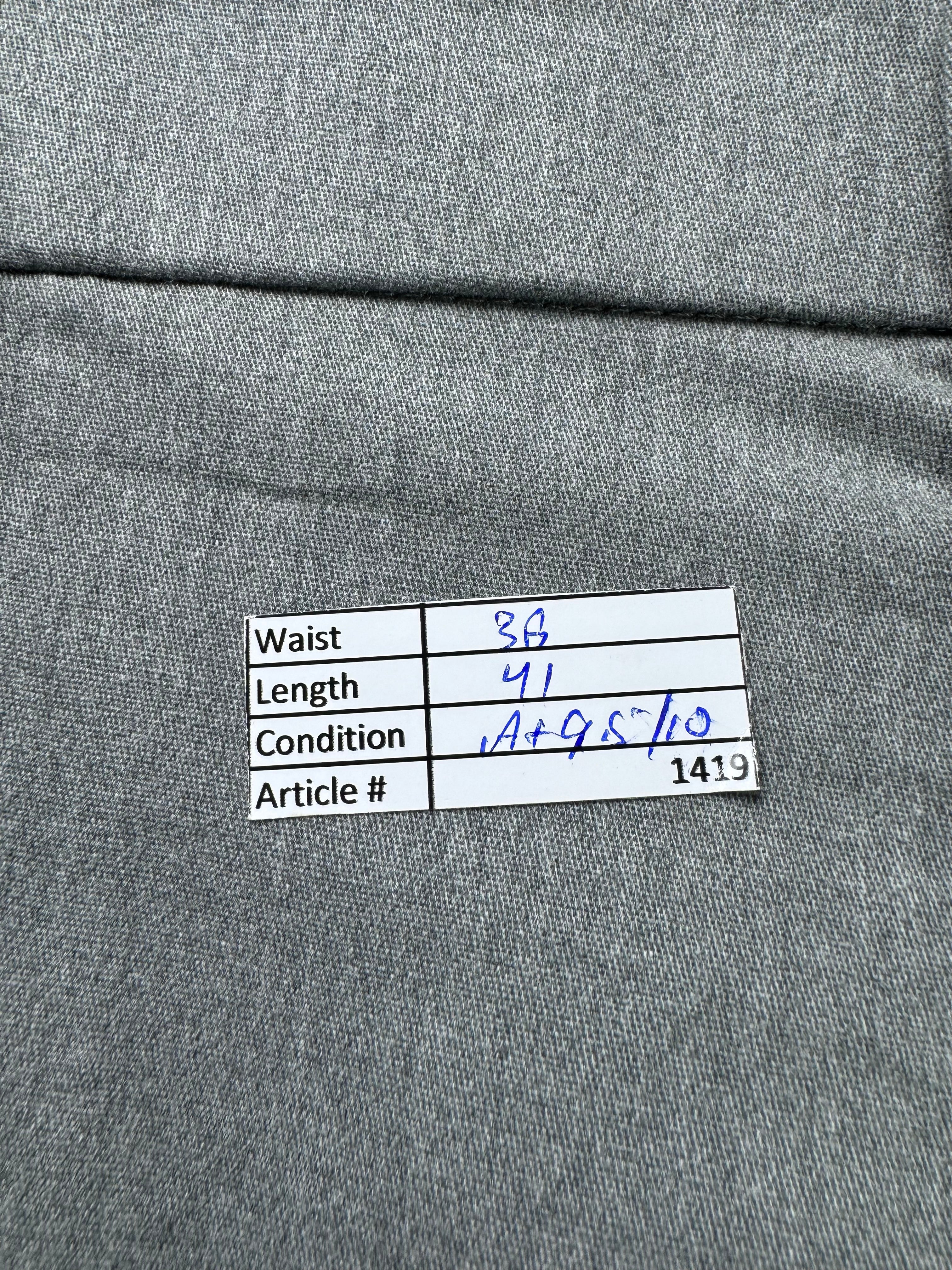 Haggar® Waist: 38" | Grey | Slim Straight Fit Dress Pants | Cotton - Poly - Elastane | 1419 - Genuine Maal