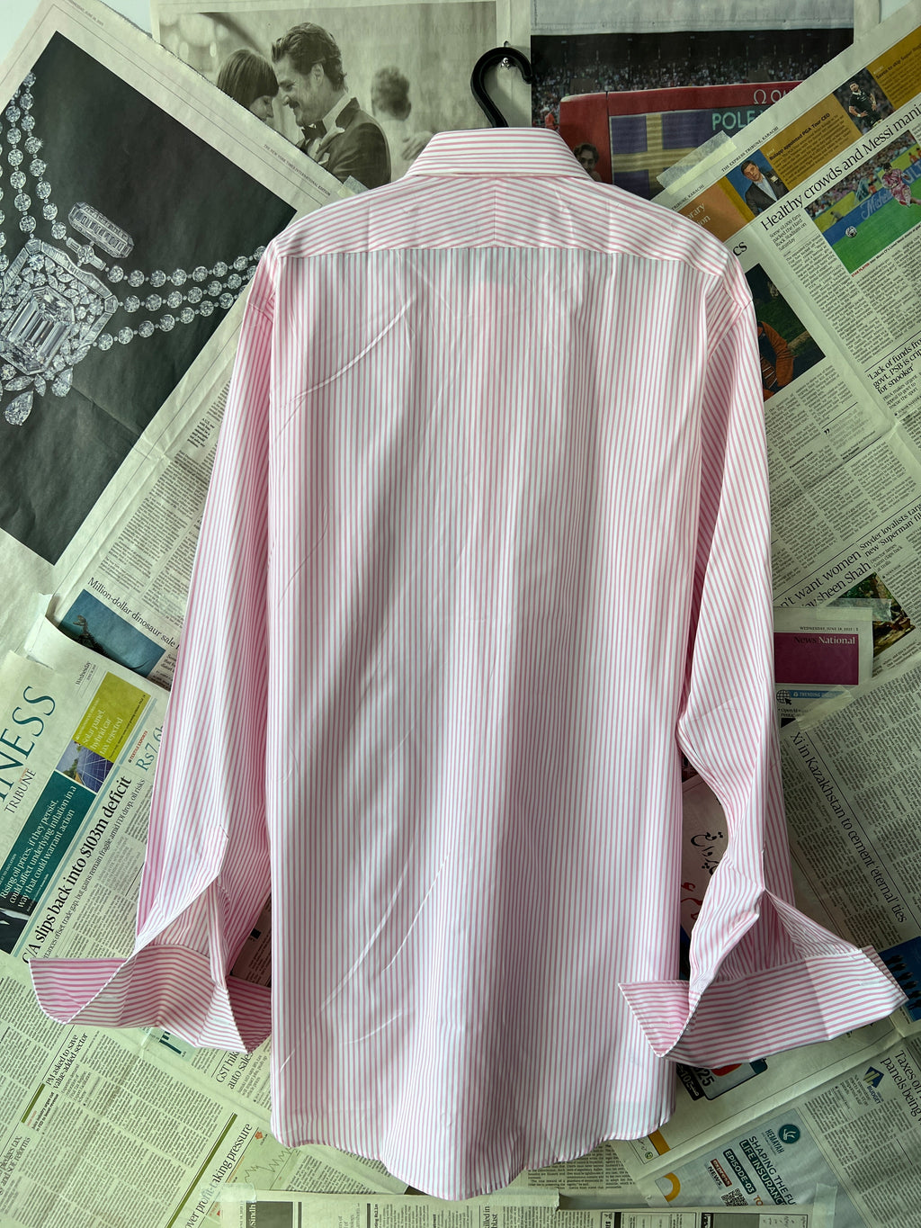 Austin Brothers® Medium | Chest: 22.5" | Pink with White Stripes | Shirt | Cotton | 235 - Genuine Maal