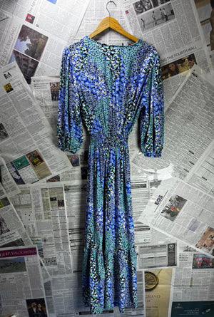 ® XS | Bust: 17" | Abstract Bloom | Maxi Dress | B4 - 5456 - Genuine Maal