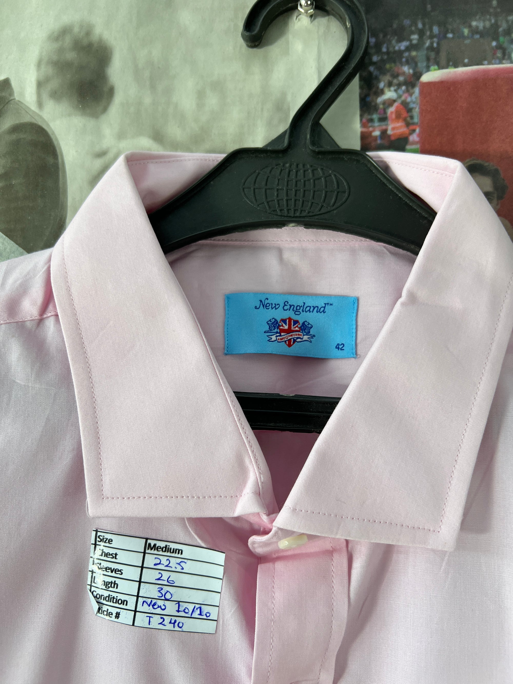 New England® Medium | Chest: 22.5" | Peach | Shirt | Cotton - Poly | 240 - Genuine Maal