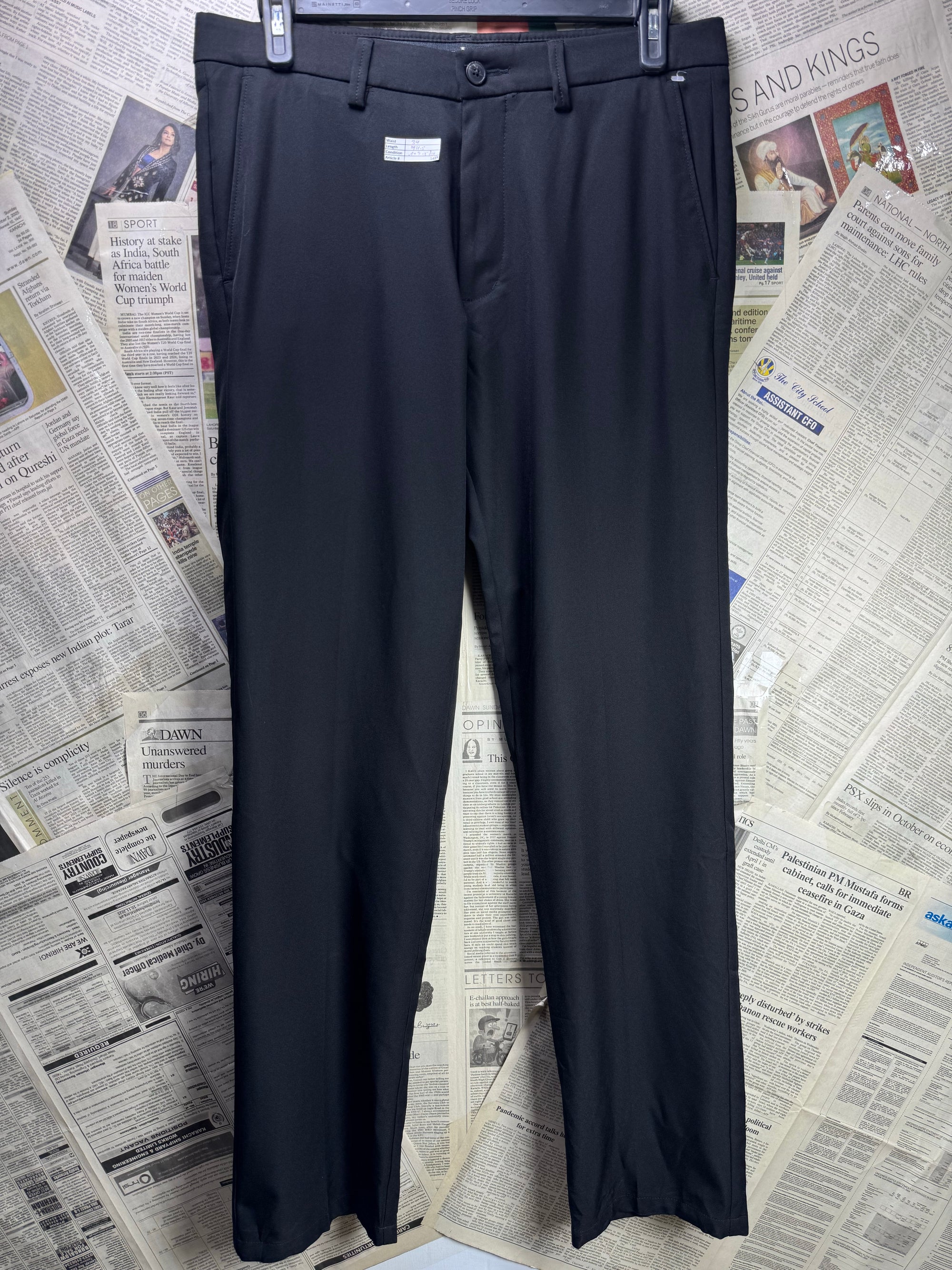 Haggar® Waist: 34" | Black | Performance Pants | Poly | 1413 - Genuine Maal
