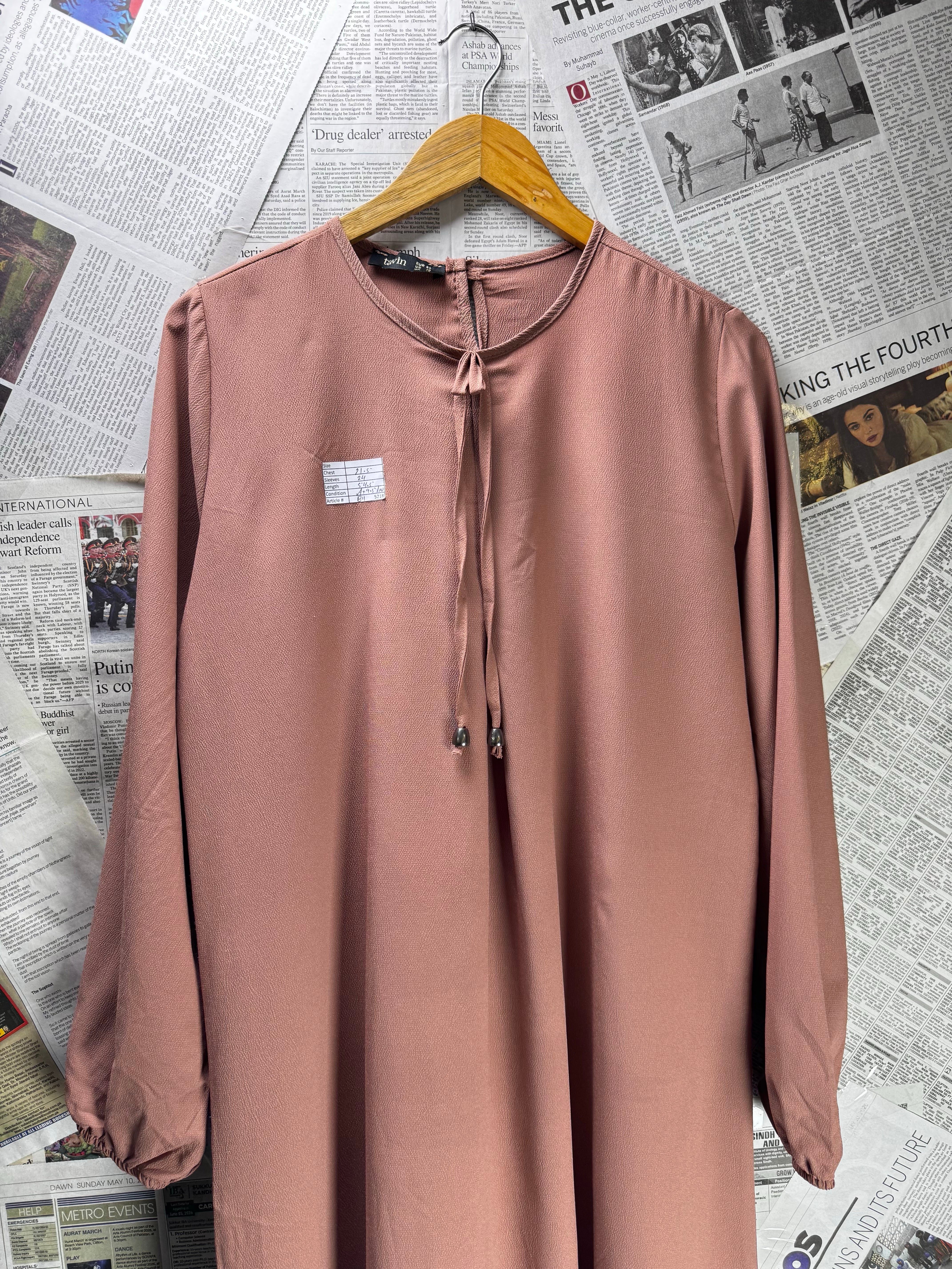 Tavin® XL | Bust: 21.5" | Solid Rosewood | Maxi Dress | B4 - 5218 - Genuine Maal