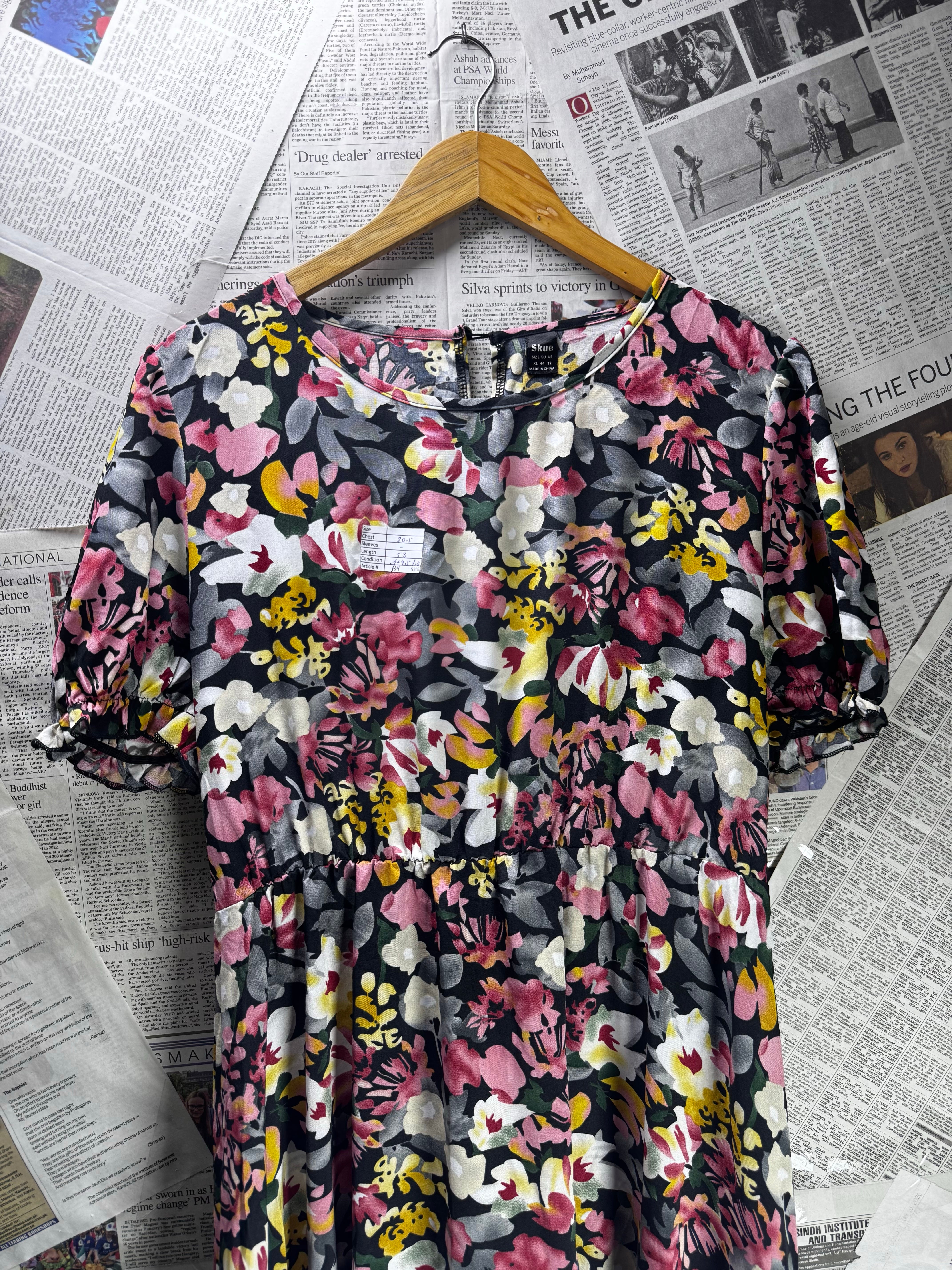 Skue® Large | Bust: 20.5" | Large Abstract Floral | Maxi Dress | B4 - 5200 - Genuine Maal