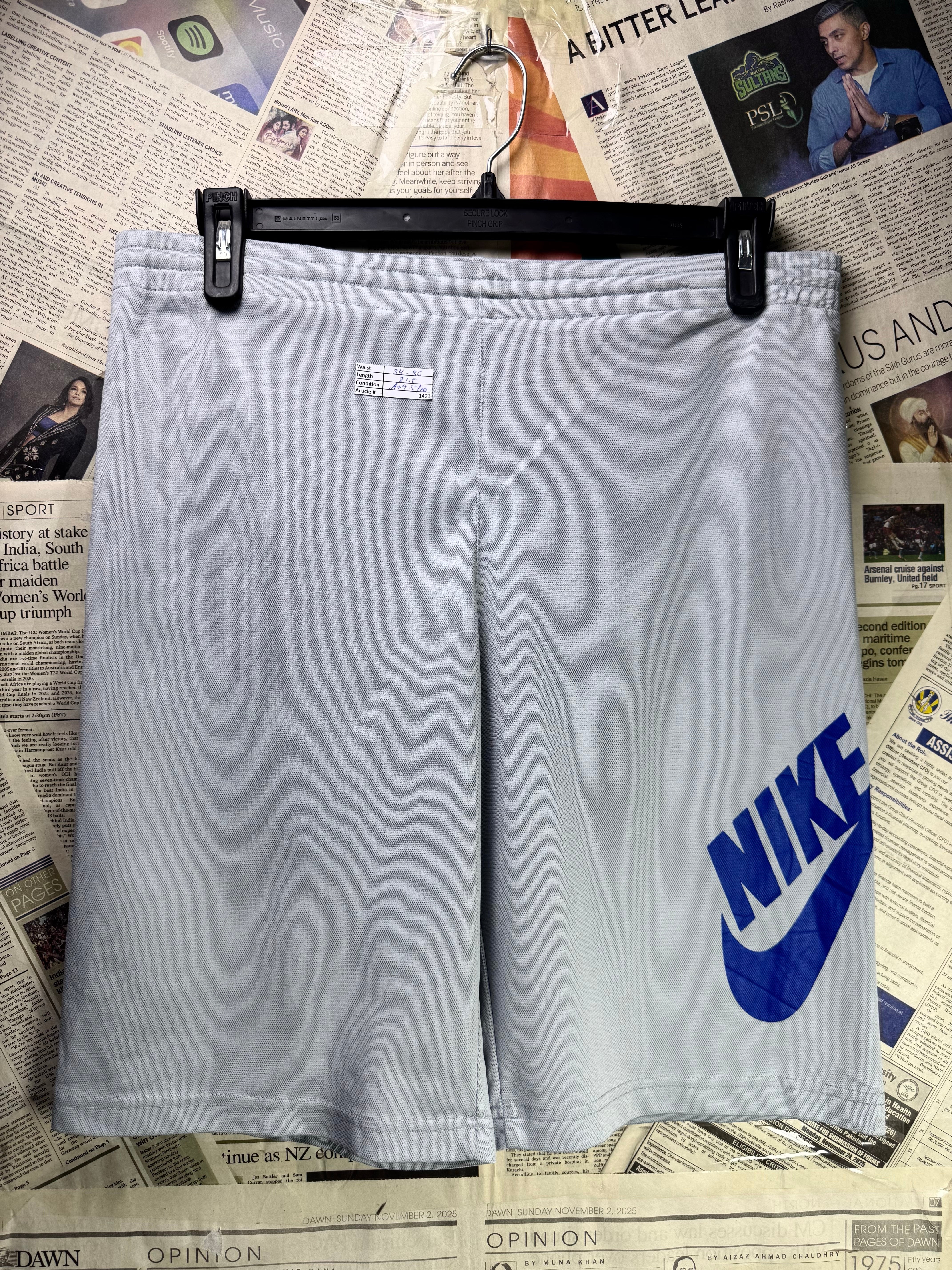 N*ke® Waist: 34" to 36" | Grey | Sports Shorts | Poly | 1423 - Genuine Maal