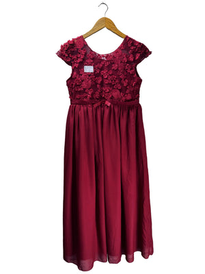 Shein® XS | Bust: 17" | Textured Floral Lace - Appliqué | Midi Dress | B4 - 5381 - Genuine Maal