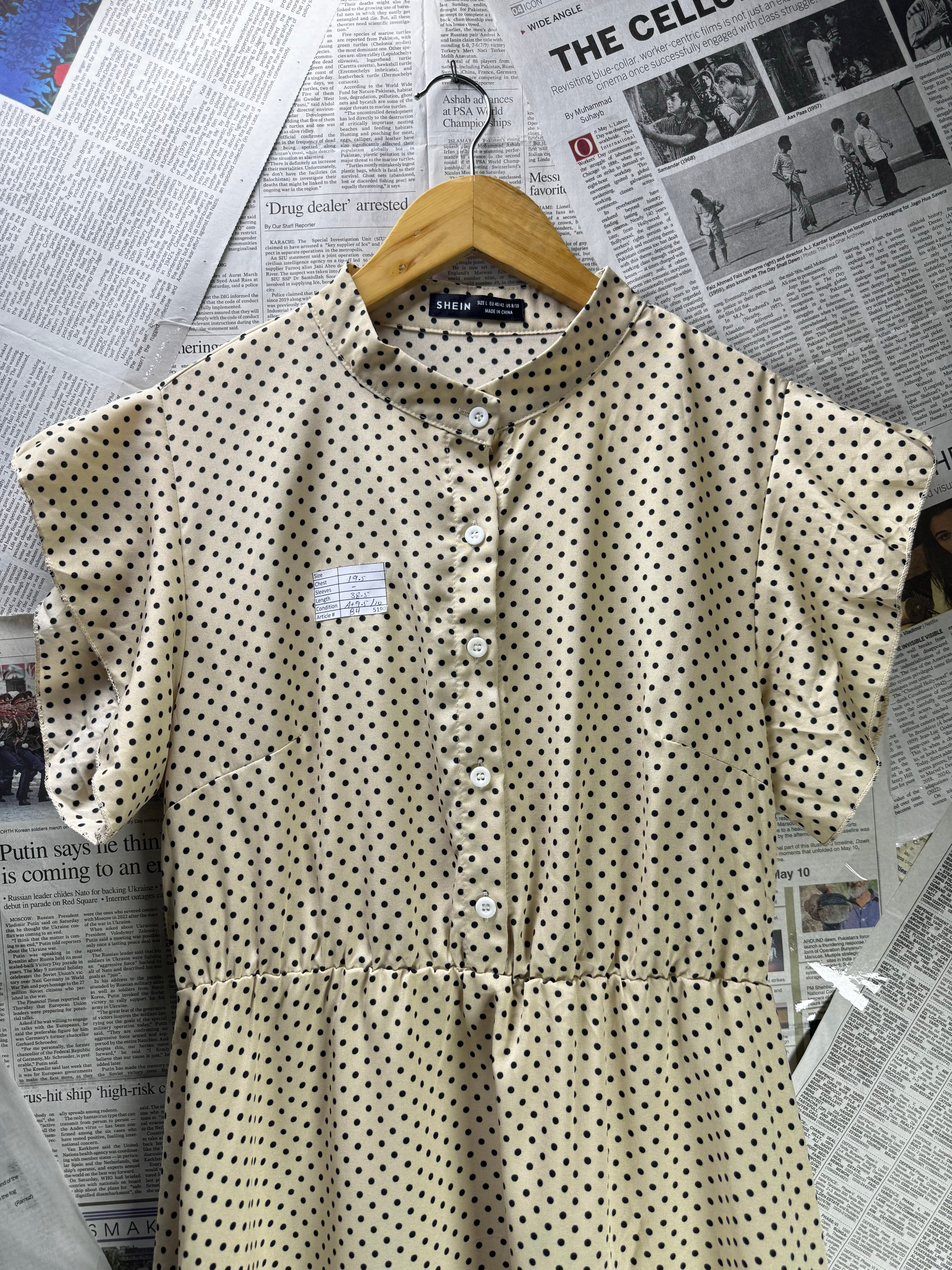 Shein® Medium | Bust: 19.5" | Polka Dot | Mini Dress | B4 - 5190 - Genuine Maal