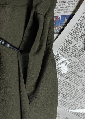 Primark® Large | Bust: 20" | Solid Olive Green | Maxi Dress | B4 - 5215 - Genuine Maal