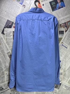 J.Crew® L/XL | Chest: 24.5" | Blue with Polka Dots | Shirt | Cotton - Elastane | 4198 - Genuine Maal