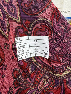 Etam® XS | Bust: 13" | Large - Scale Paisley | Mini Dress | B4 - 5211 - Genuine Maal