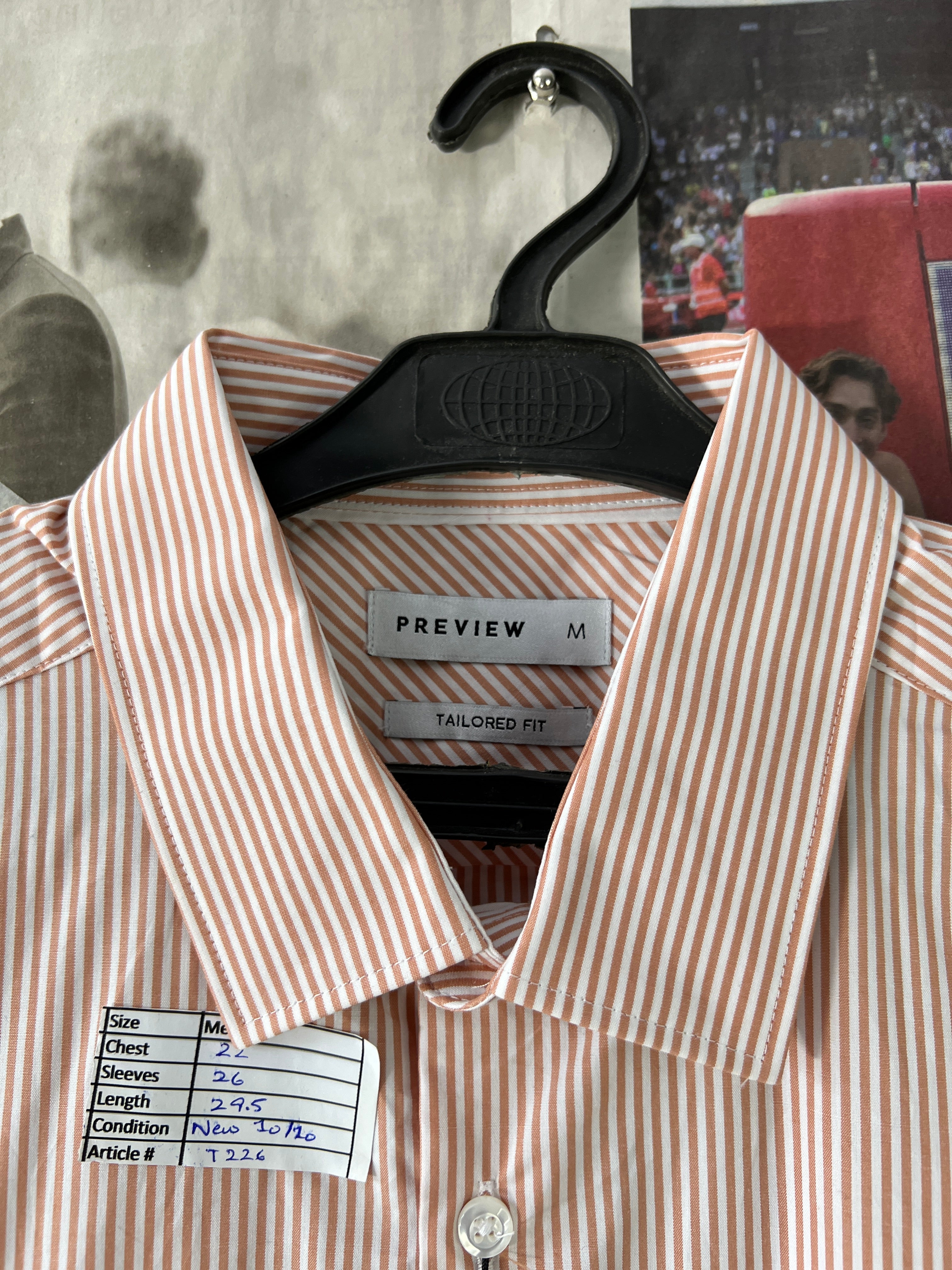 Preview® Medium | Chest: 22" | Chestnut & White Stripes | Shirt | Cotton | 226 - Genuine Maal