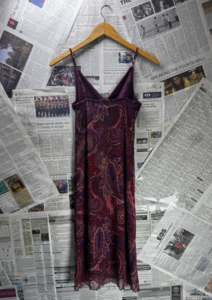 Etam® XS | Bust: 13" | Large - Scale Paisley | Mini Dress | B4 - 5211 - Genuine Maal