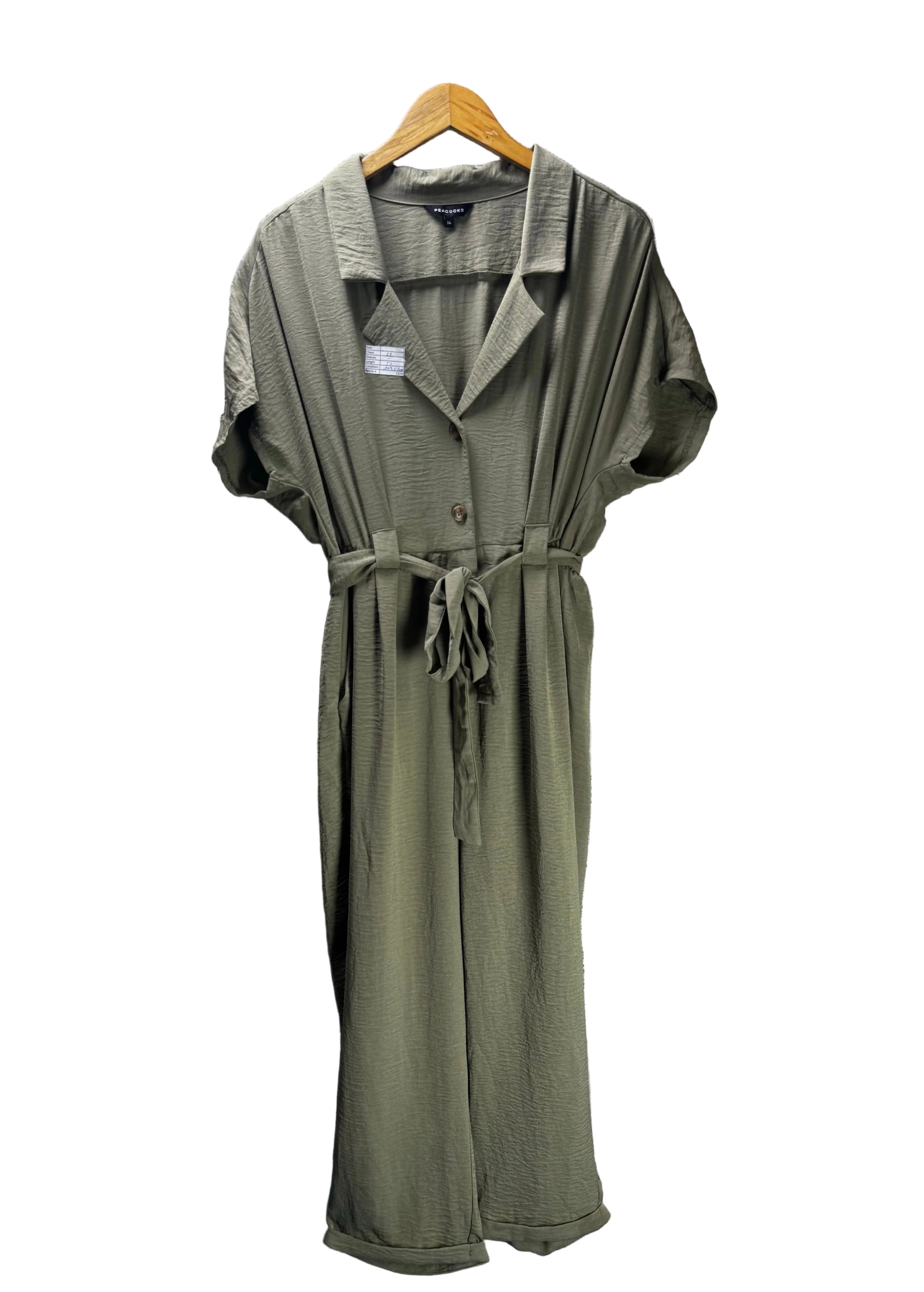 Peacocks® XL | Bust: 22" | Solid Sage Green | Jump Suit | B4 - 5214 - Genuine Maal