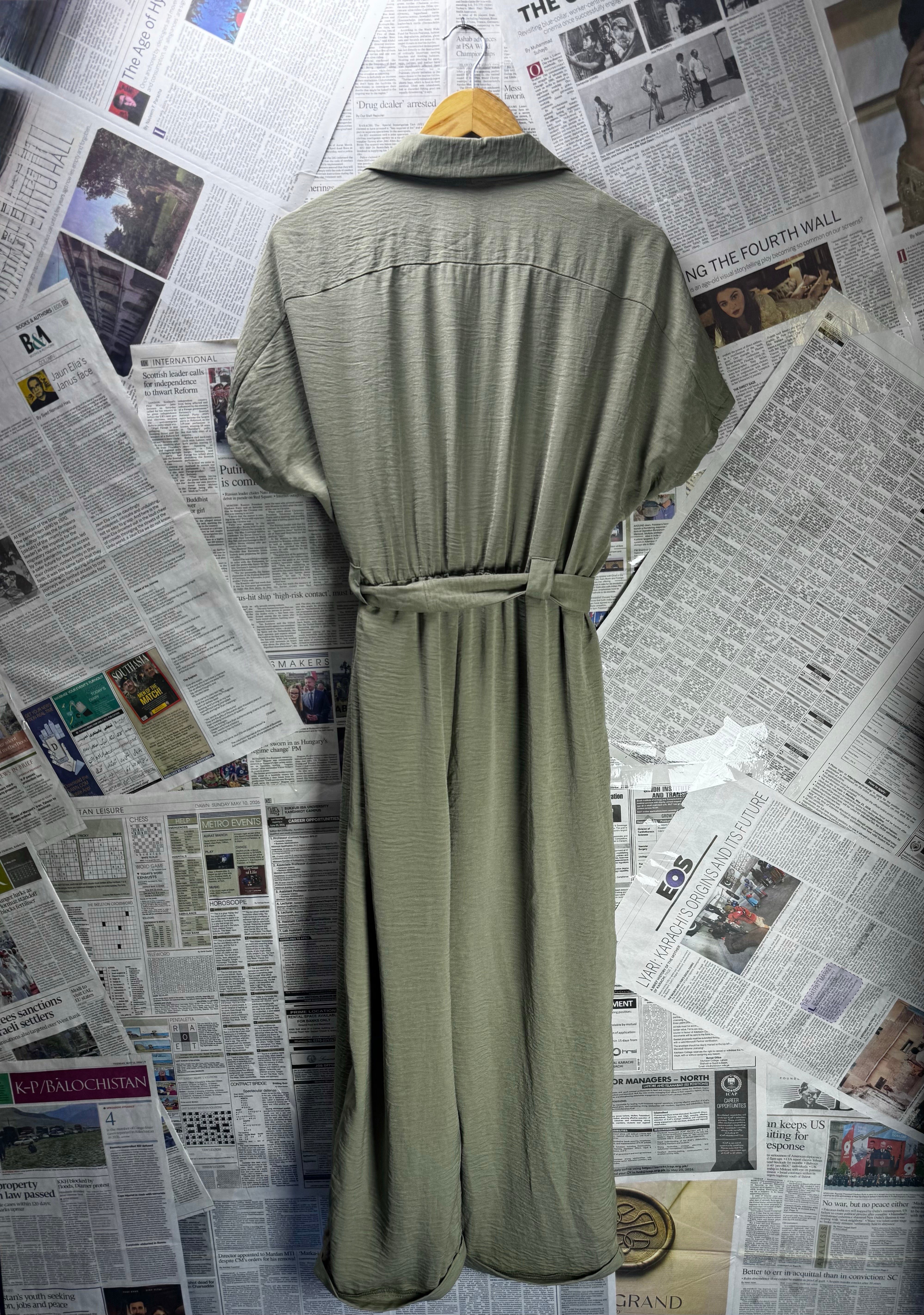 Peacocks® XL | Bust: 22" | Solid Sage Green | Maxi Dress | B4 - 5214 - Genuine Maal