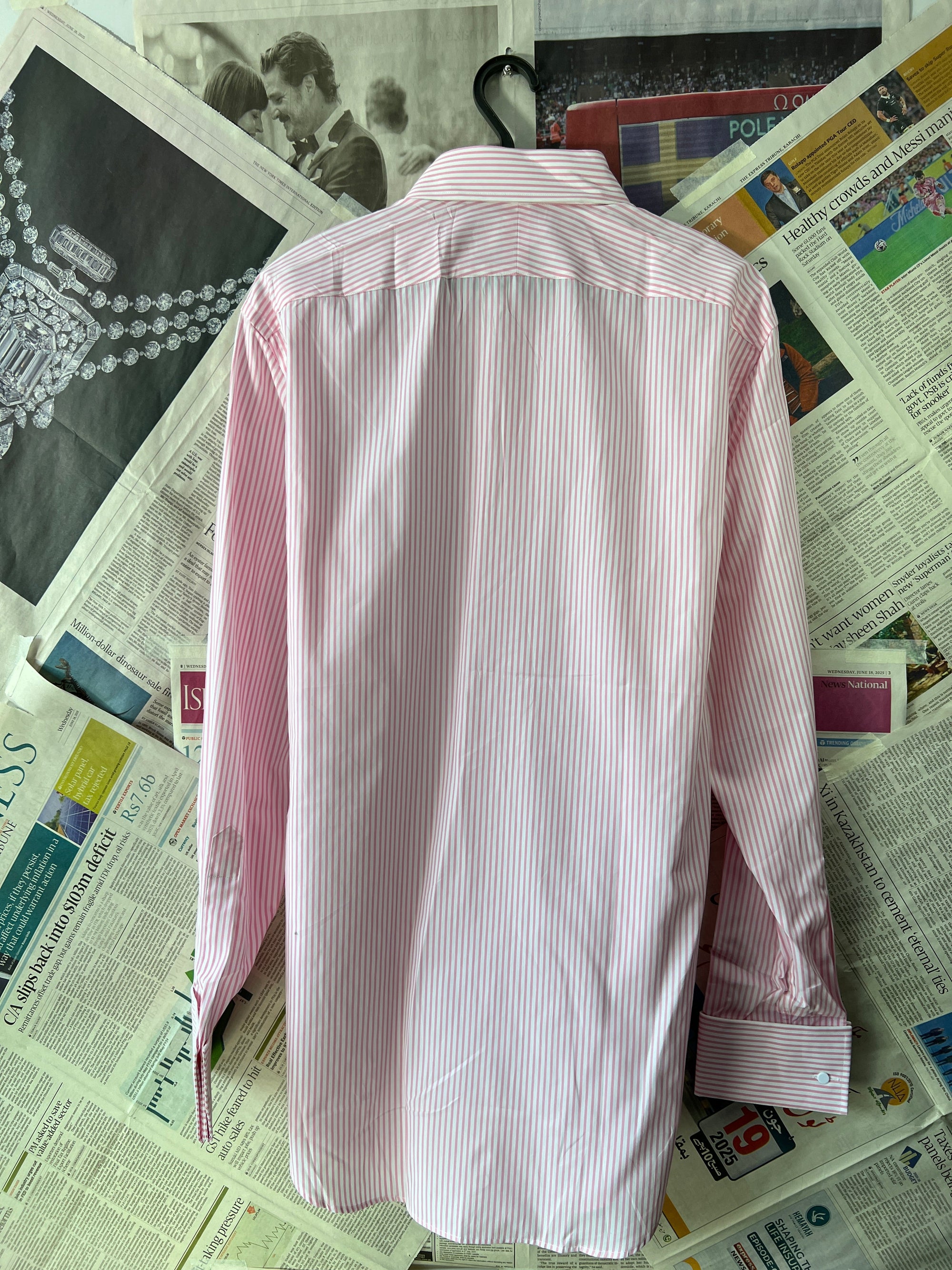Austin Brothers® Medium | Chest: 22" | Pink & White Stripes | Shirt | Cotton | 239 - Genuine Maal