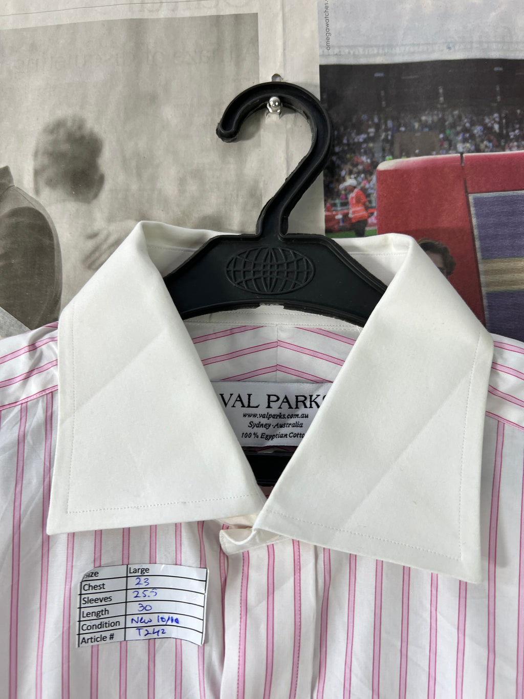 VAL PARKS® Stripes | Large | Chest: 23" | T242 | 100% Egyptian Cotton - My Store