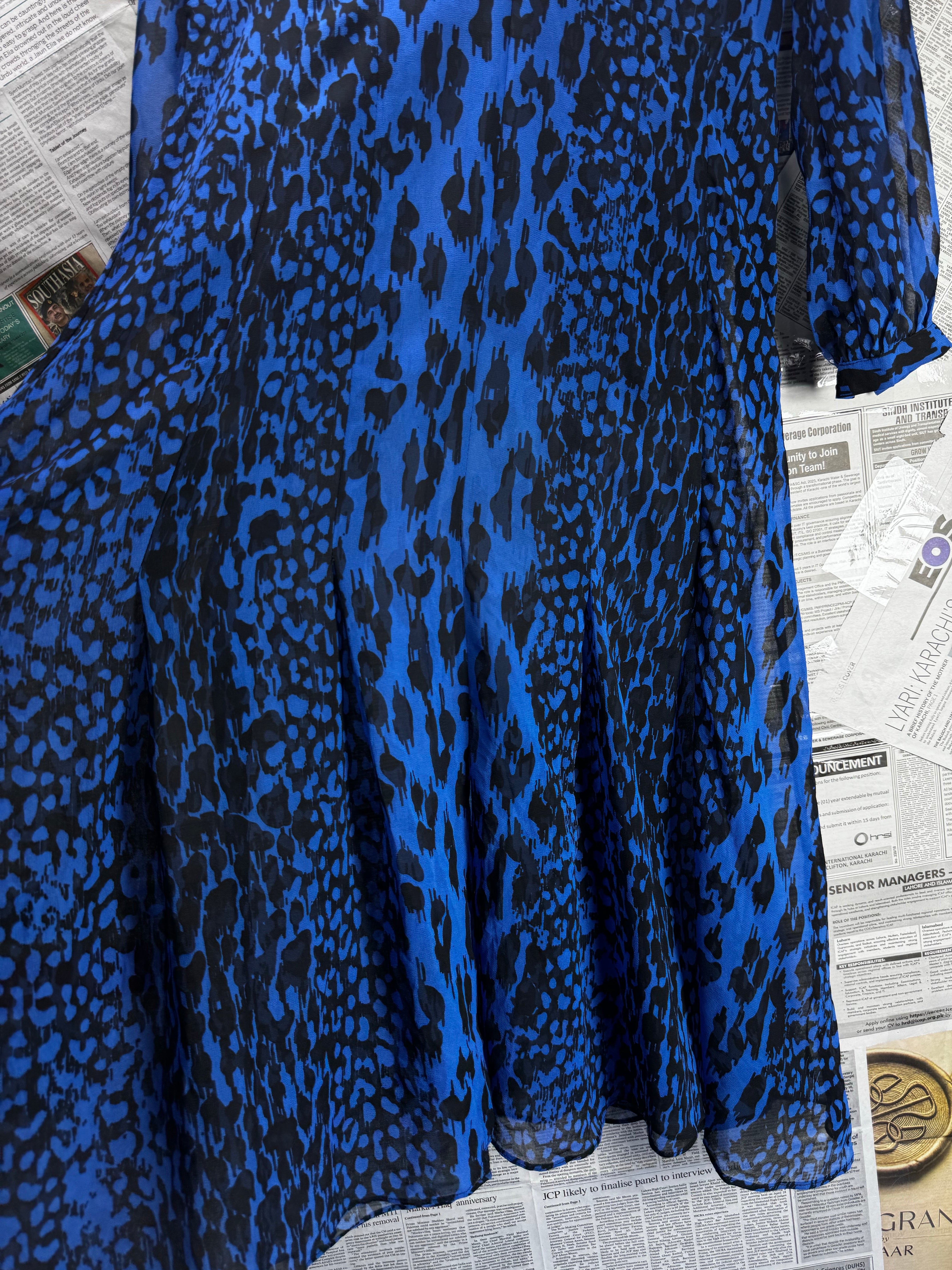 Wallis® Large | Bust: 20.5" | Abstract Animal | Maxi Dress | B4 - 5208 - Genuine Maal