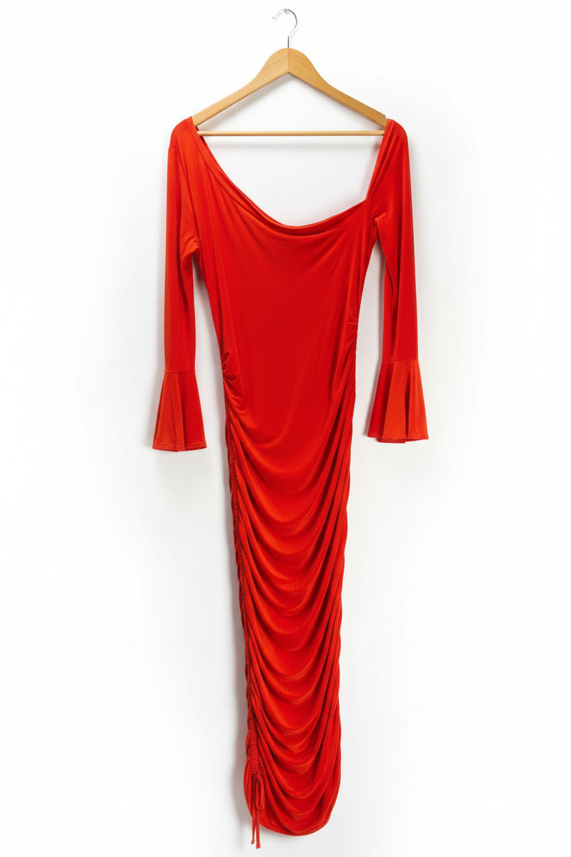Fashion Nova® XS | Bust: 17" | Rippled Wave | Bodicon Maxi Dress | B4 - 5459 - Genuine Maal